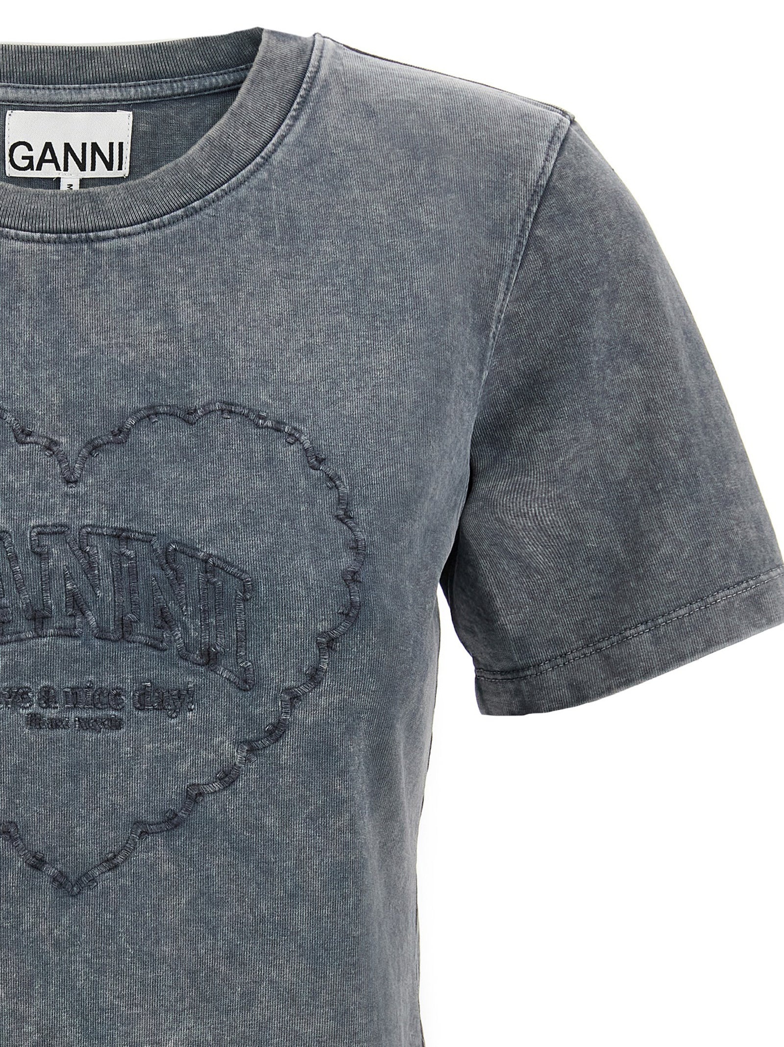 Grey Washed Heart T-Shirt Gray - 3