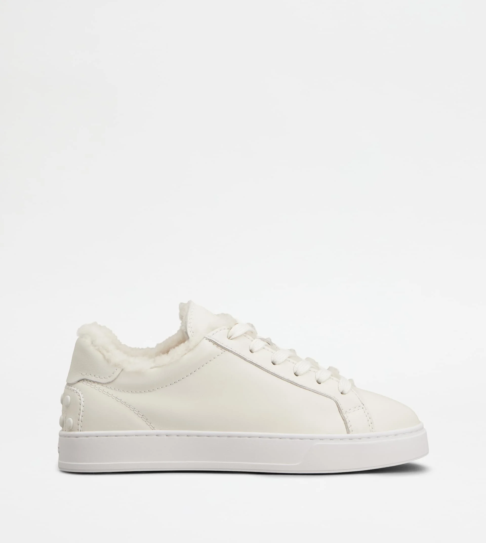 SNEAKERS IN LEATHER - WHITE - 1