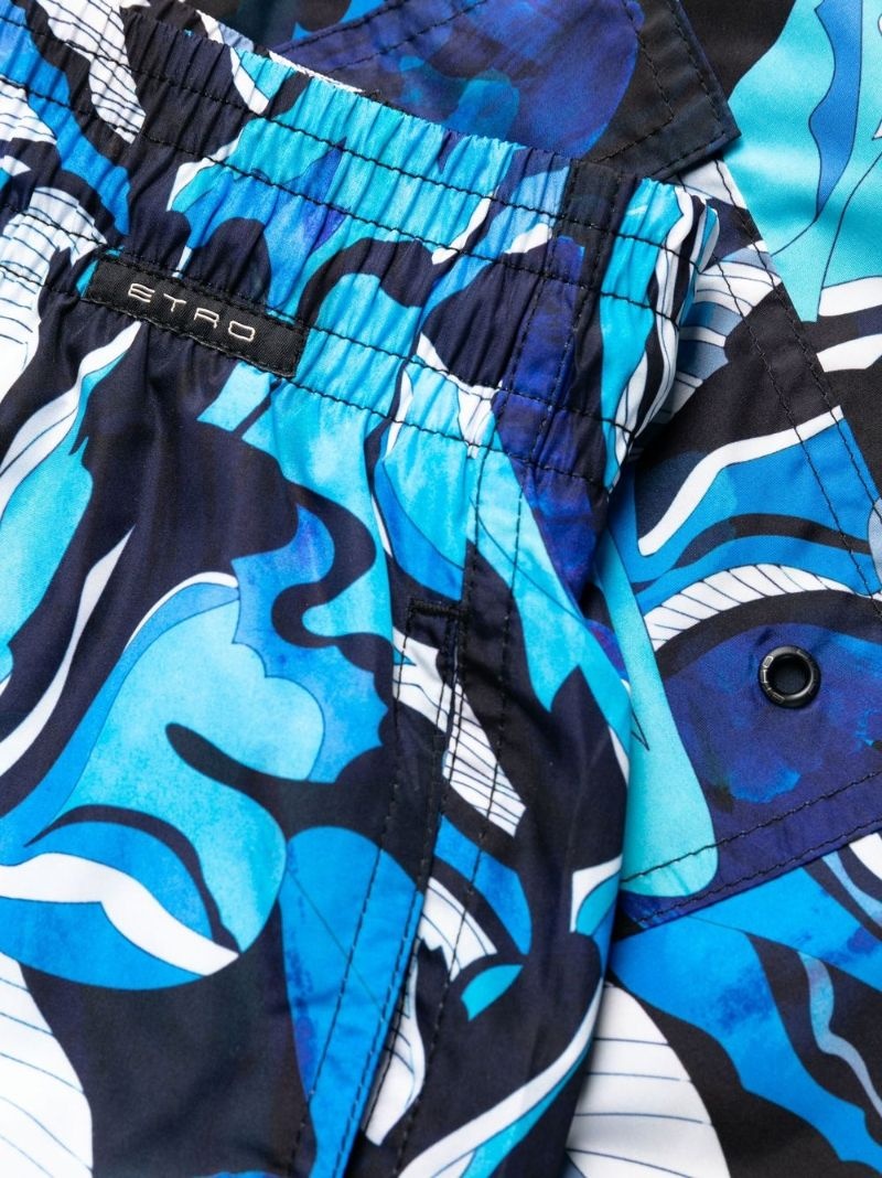 abstract-print drawstring swim shorts - 3