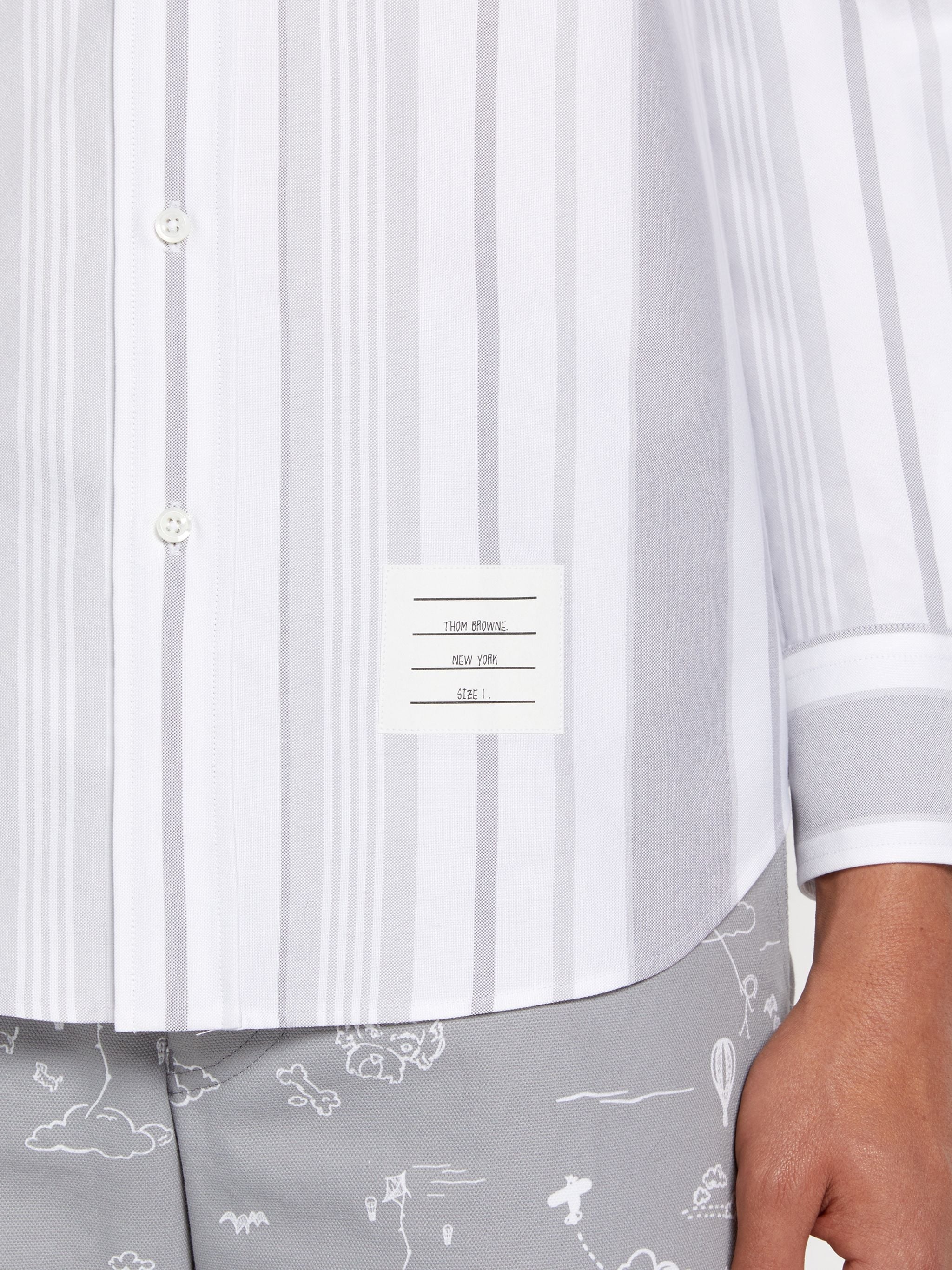 Medium Grey Patchwork Mr. Thom and Kite Straight Fit Shirt - 6