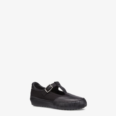 FENDI Black canvas low tops outlook