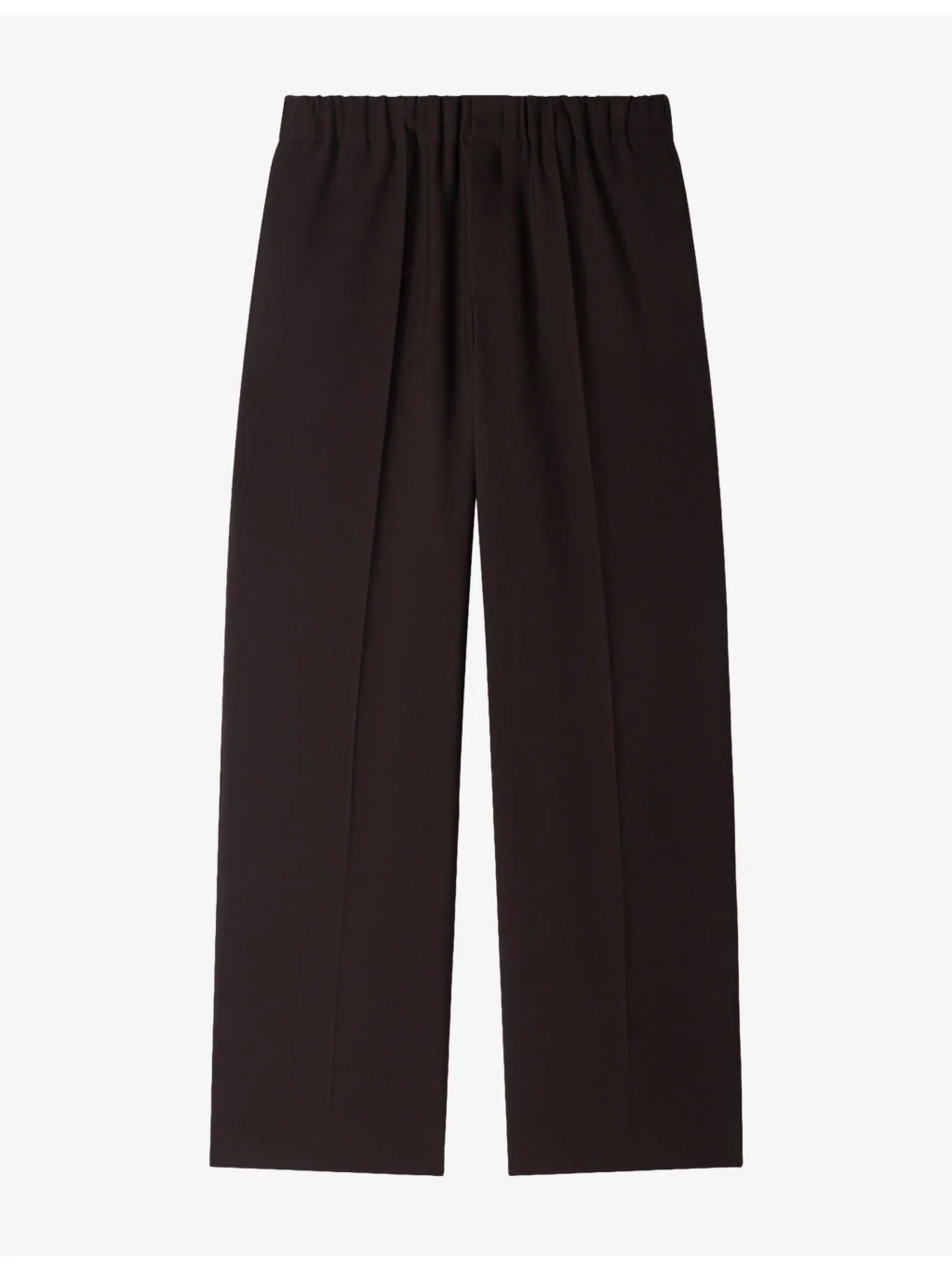 Elasticated-Waist Wide-Leg Stretch-Woven Trousers - 1