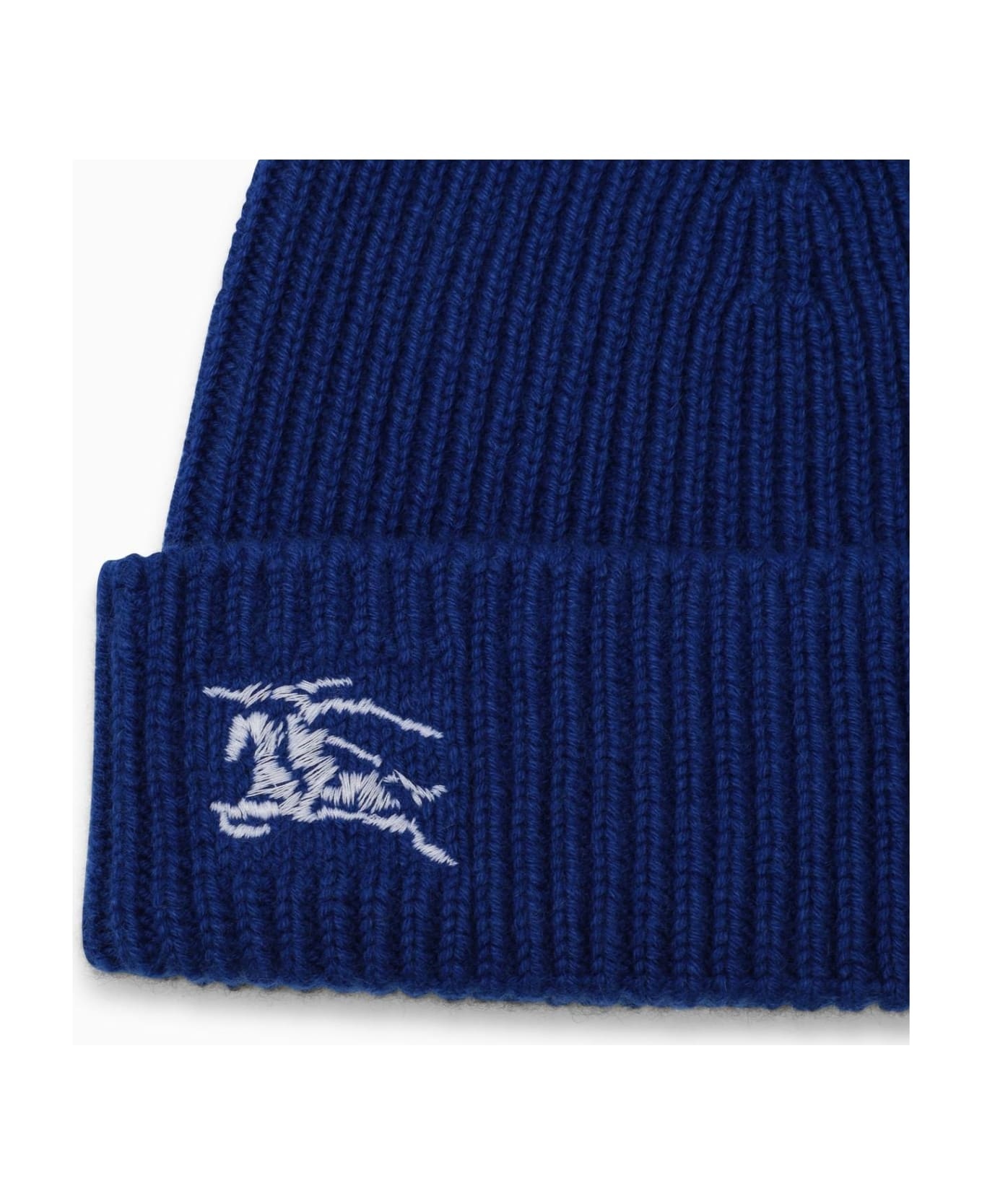 Blue Cashmere Cap With Logo - 2