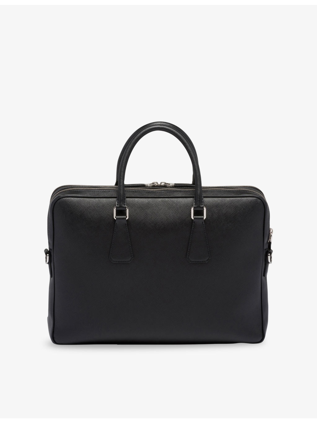 Brand-Plaque Saffiano-Leather Briefcase - 4