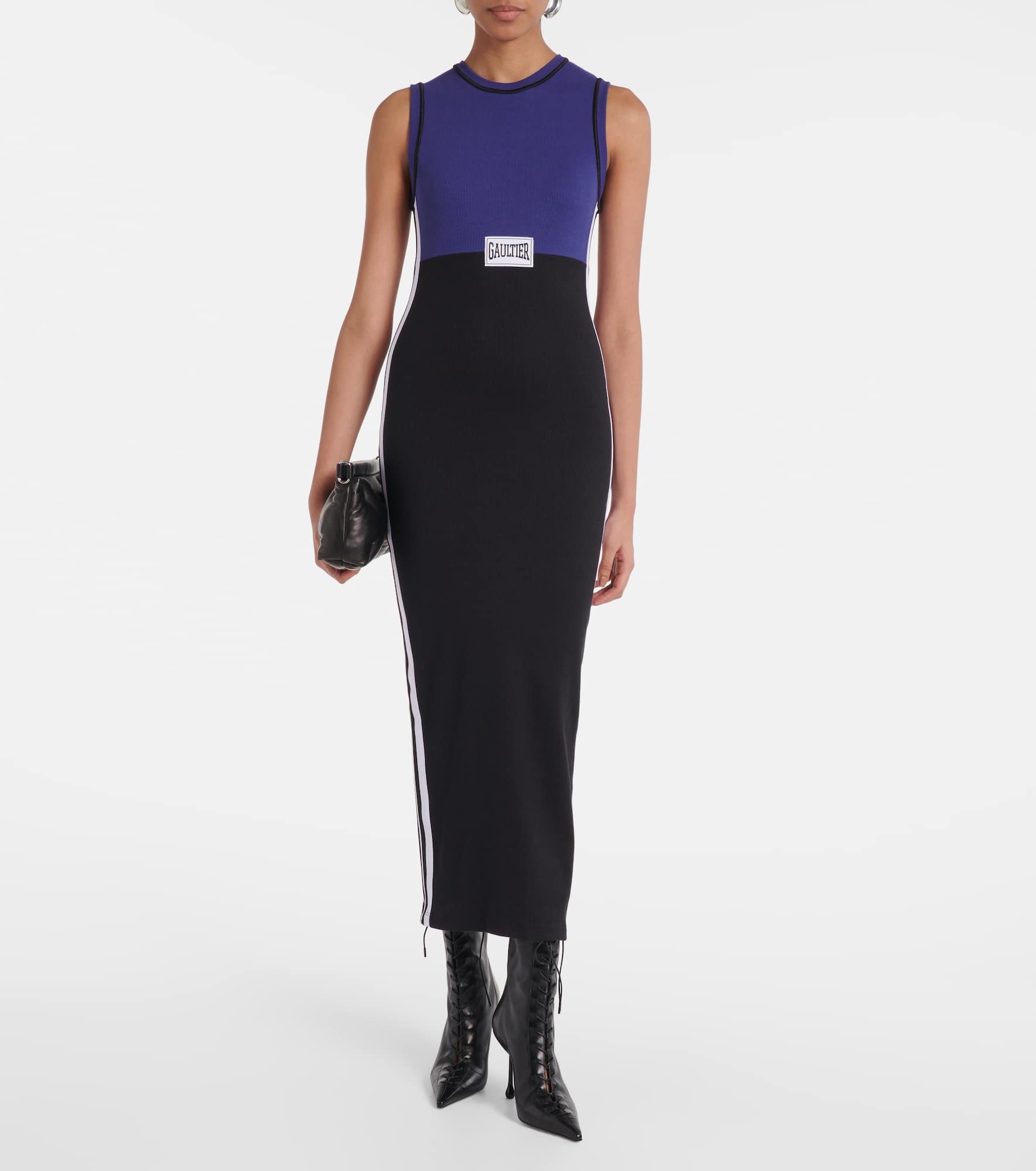 Ribbed-knit cotton-blend midi dress - 2