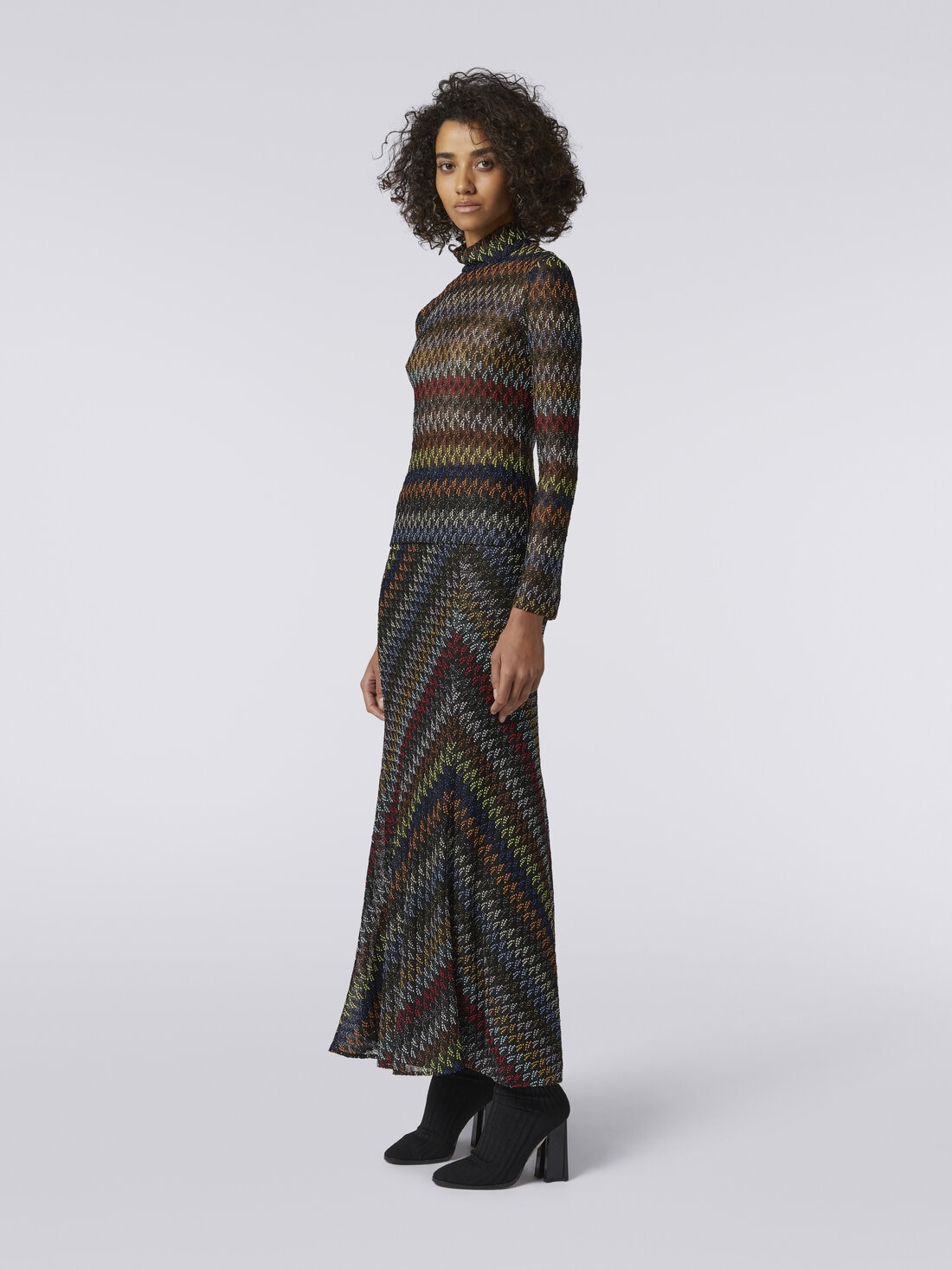 Long lamé viscose skirt - 3