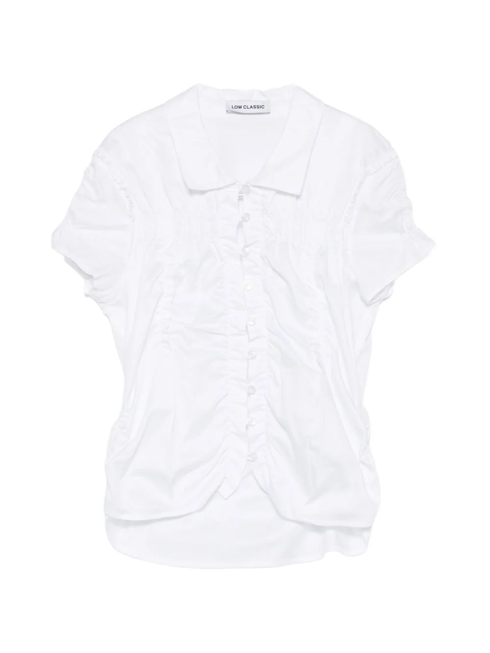button-down gathered shirt - 1
