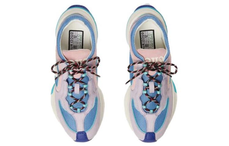 (WMNS) Gucci Run Suede Sneakers 'Pink Blue' 746939-AAB62-5343 - 4