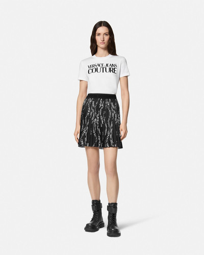 VERSACE JEANS COUTURE Chain Couture Pleated Mini Skirt outlook