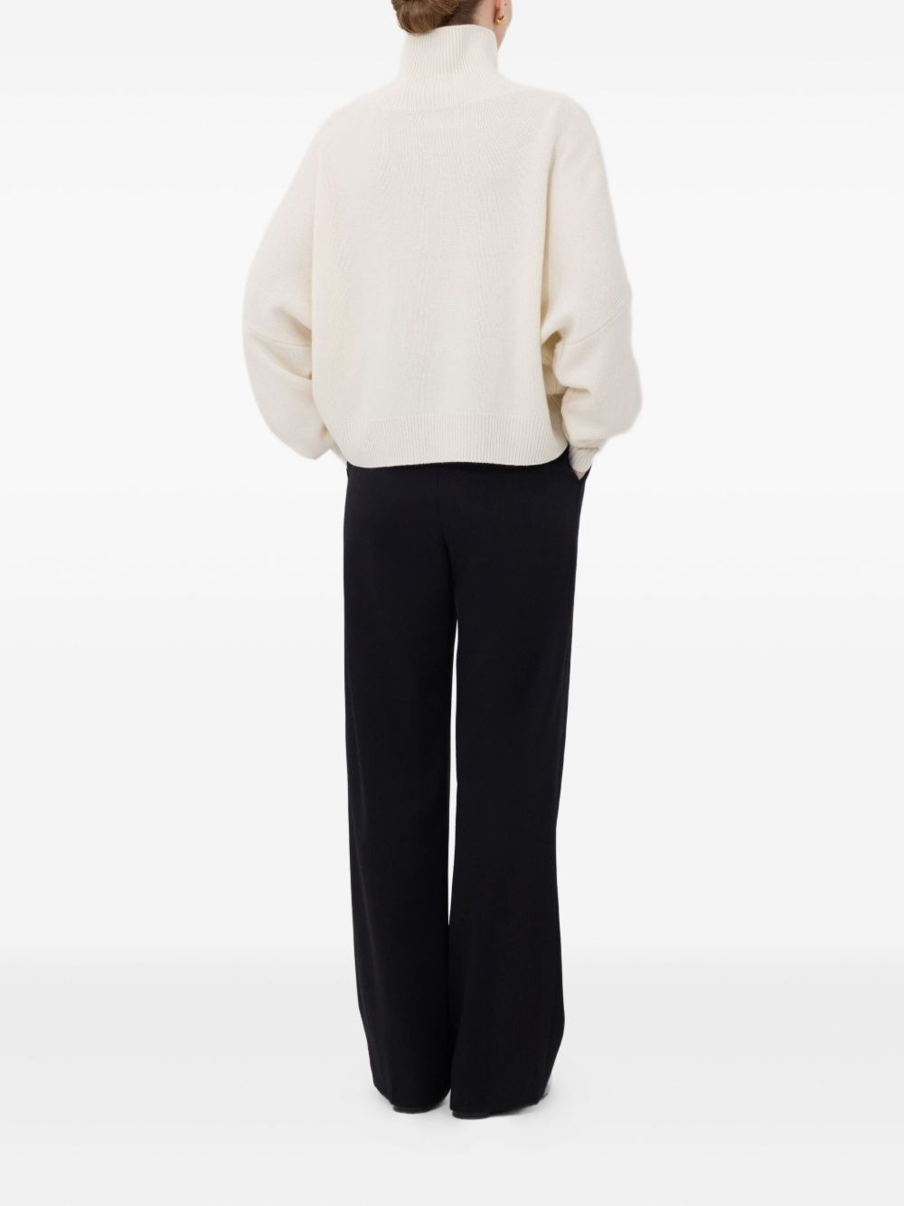 ribbed-collar cashmere sweater - 2