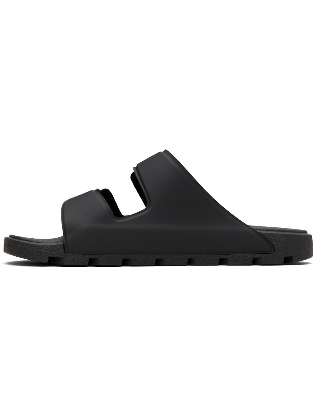 Black Logo Double Touch Sandals - 3