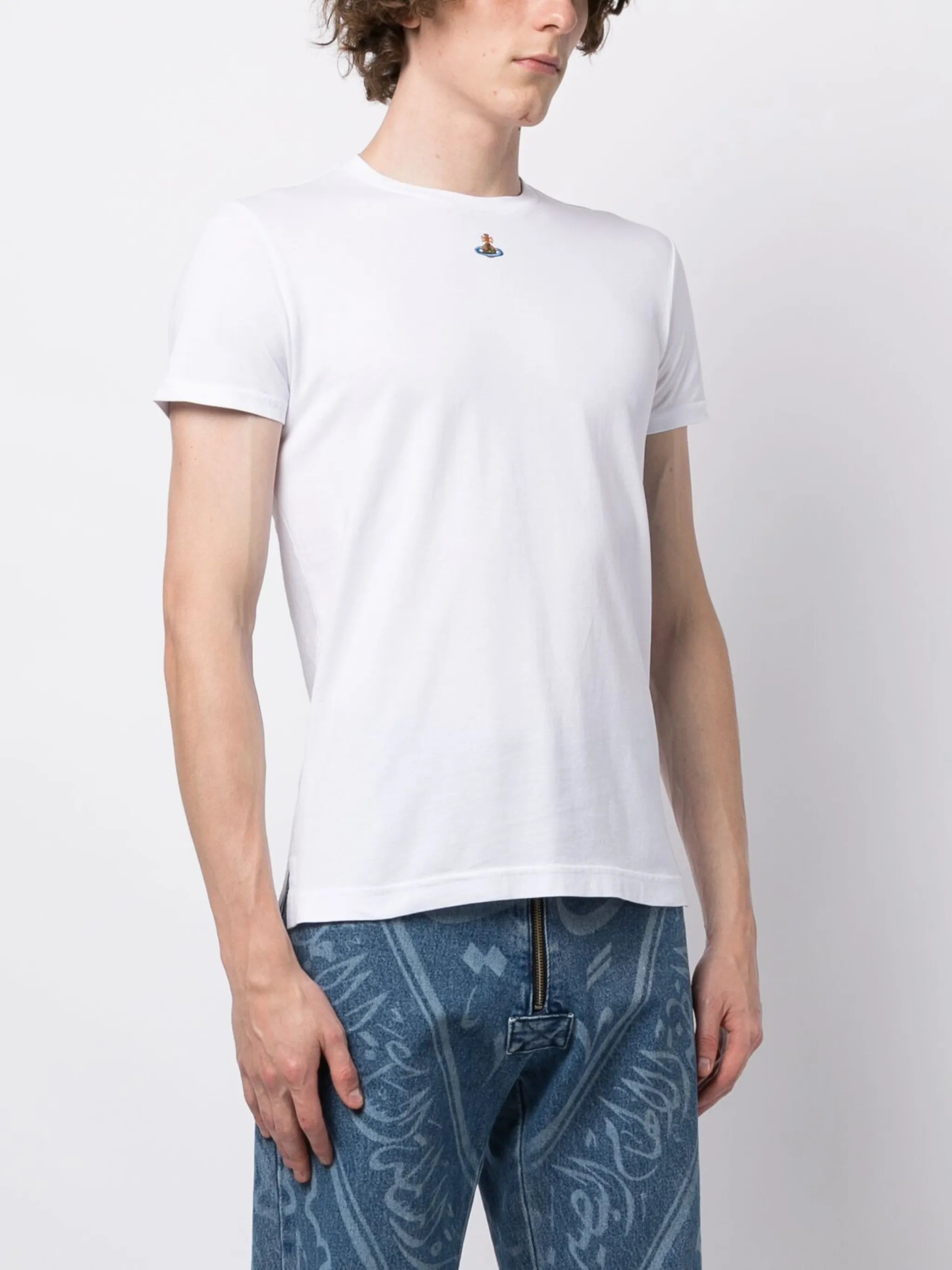 Vivienne Westwood Orb Logo-embroidery Cotton T-shirt - 4