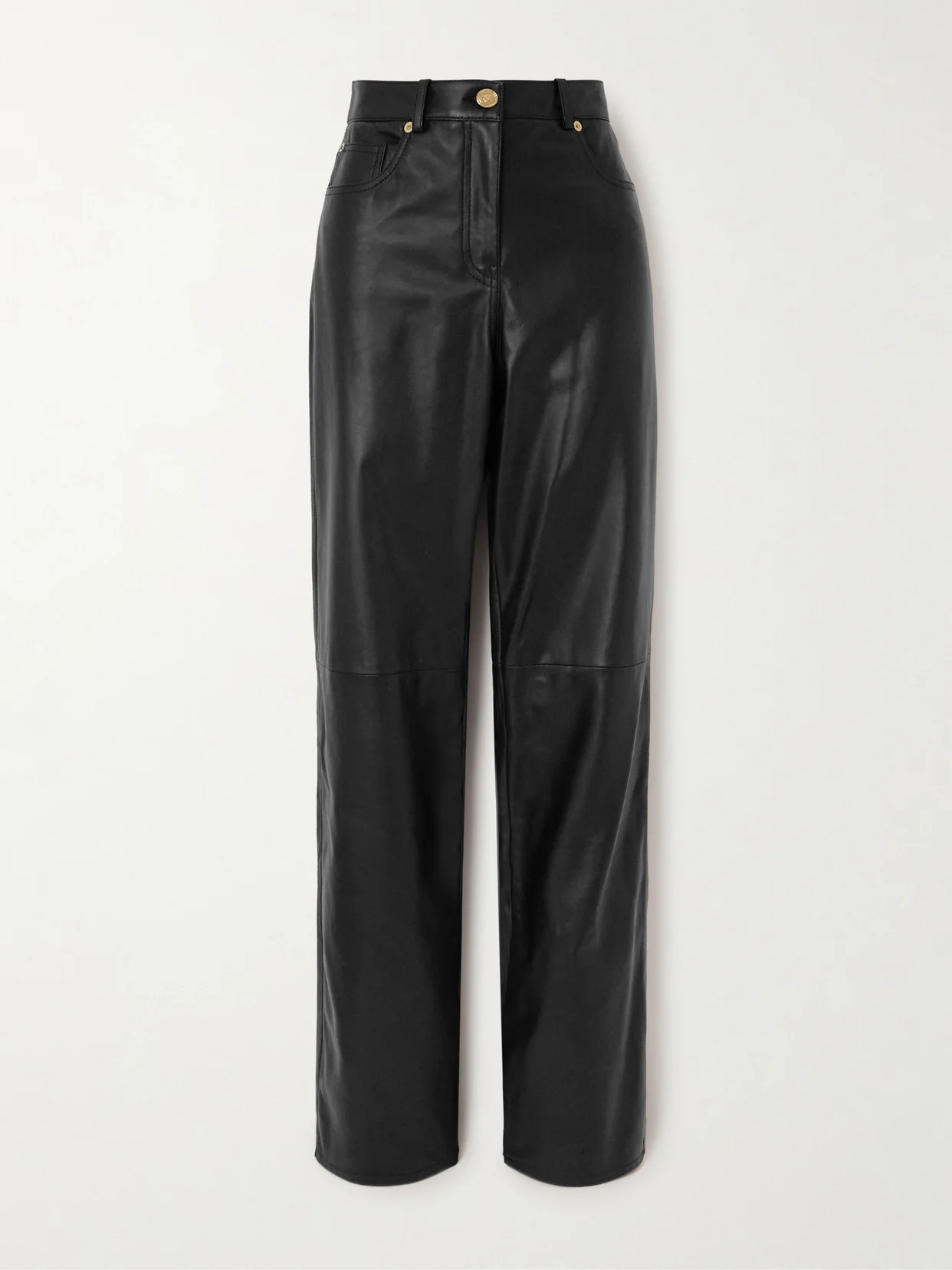 Leather Straight-leg Pants - 1