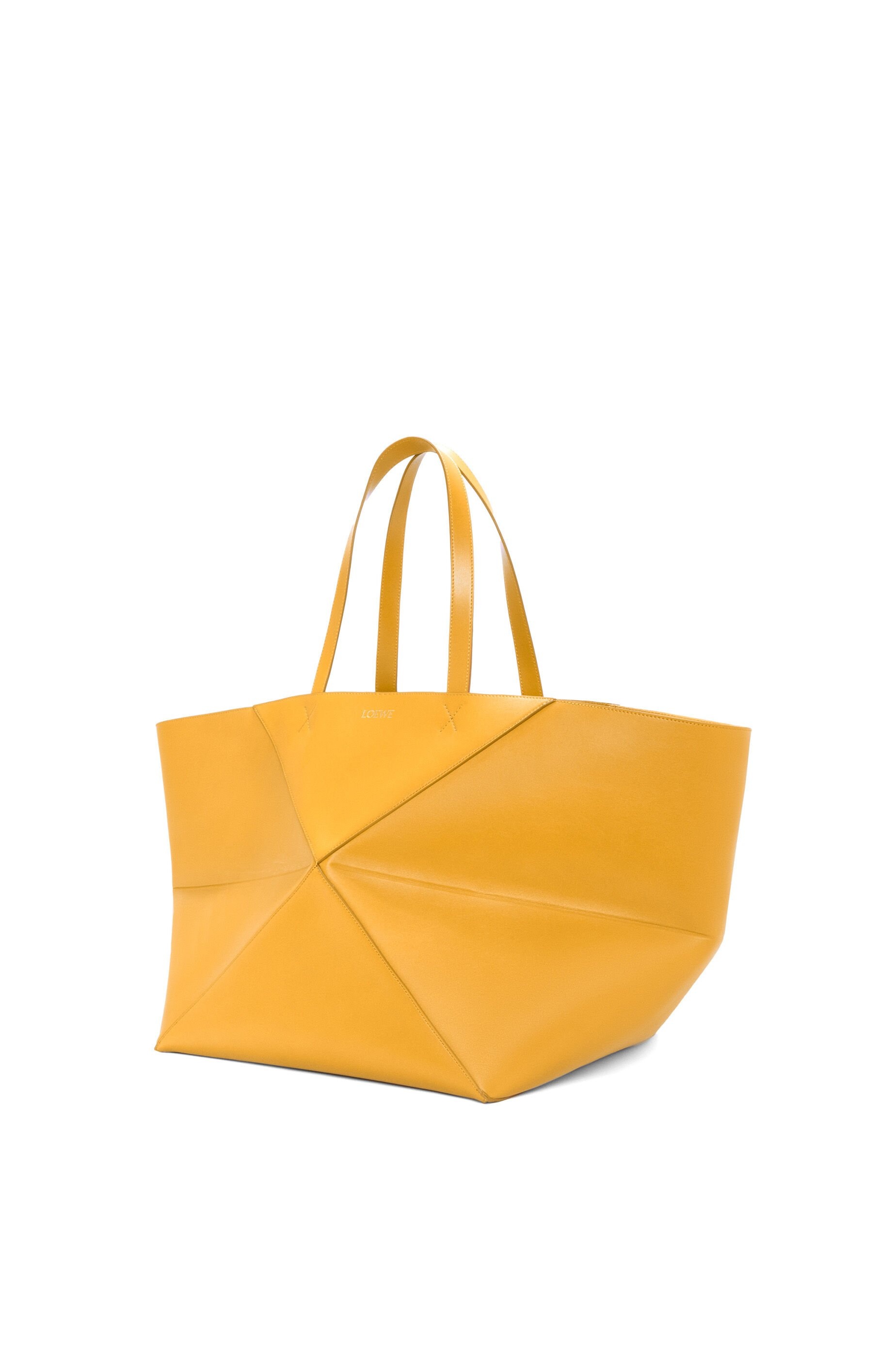 XL Puzzle Fold Tote in shiny calfskin - 3
