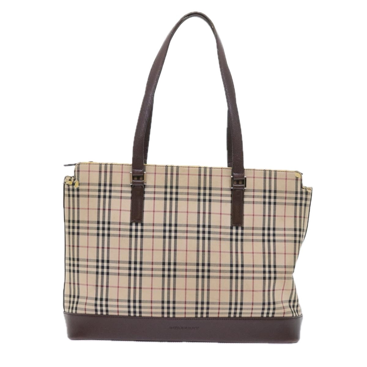 Burberry Nova Check Tote Bag Nylon Canvas Beige - 13