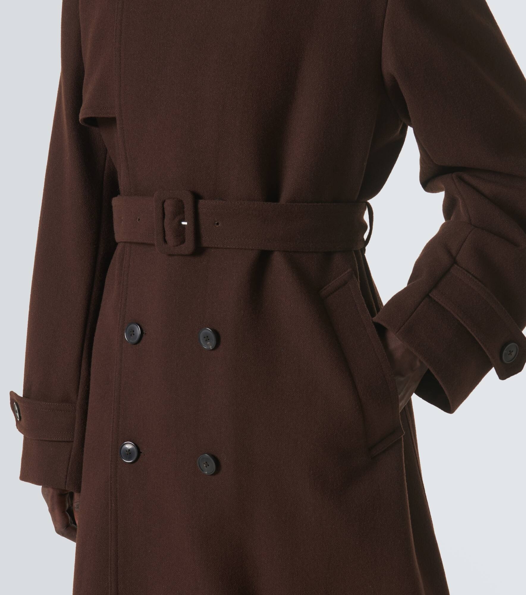 Double-breasted wool-blend coat - 7