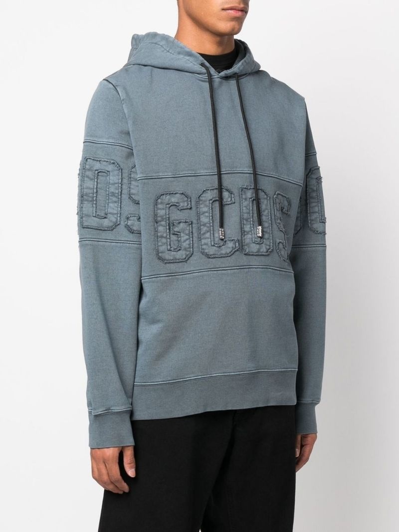 embroidered-logo patch hoodie - 3