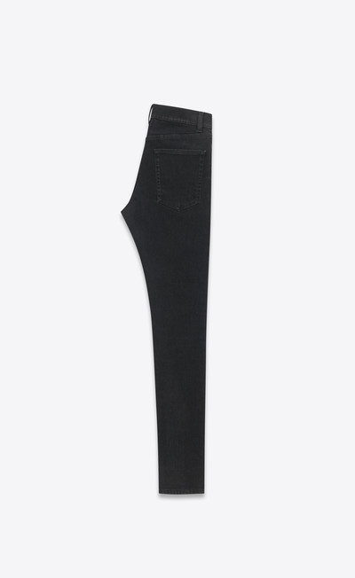 SAINT LAURENT skinny jeans in light glazed black denim outlook