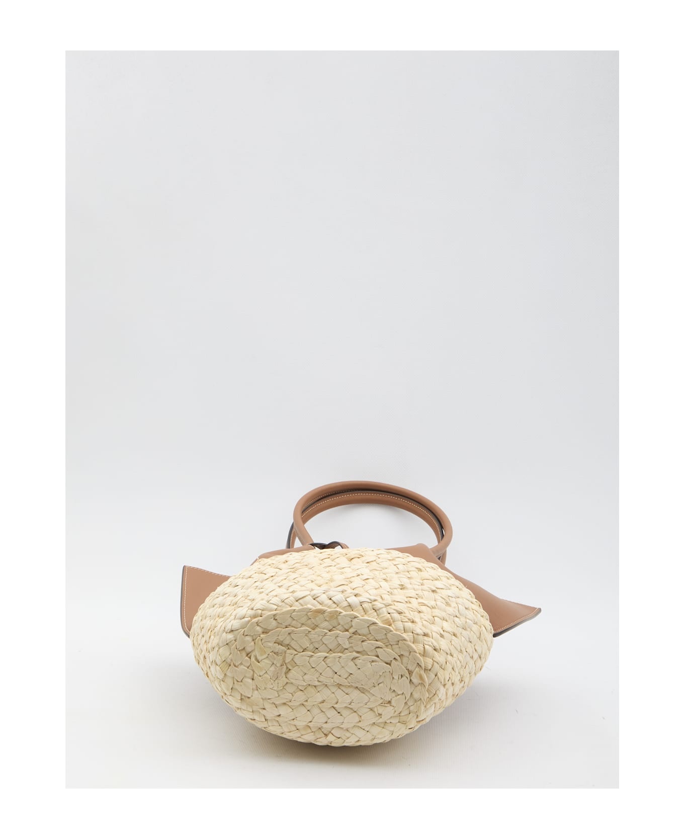 Shopping Bag In Brown Leather And Raffia - 3