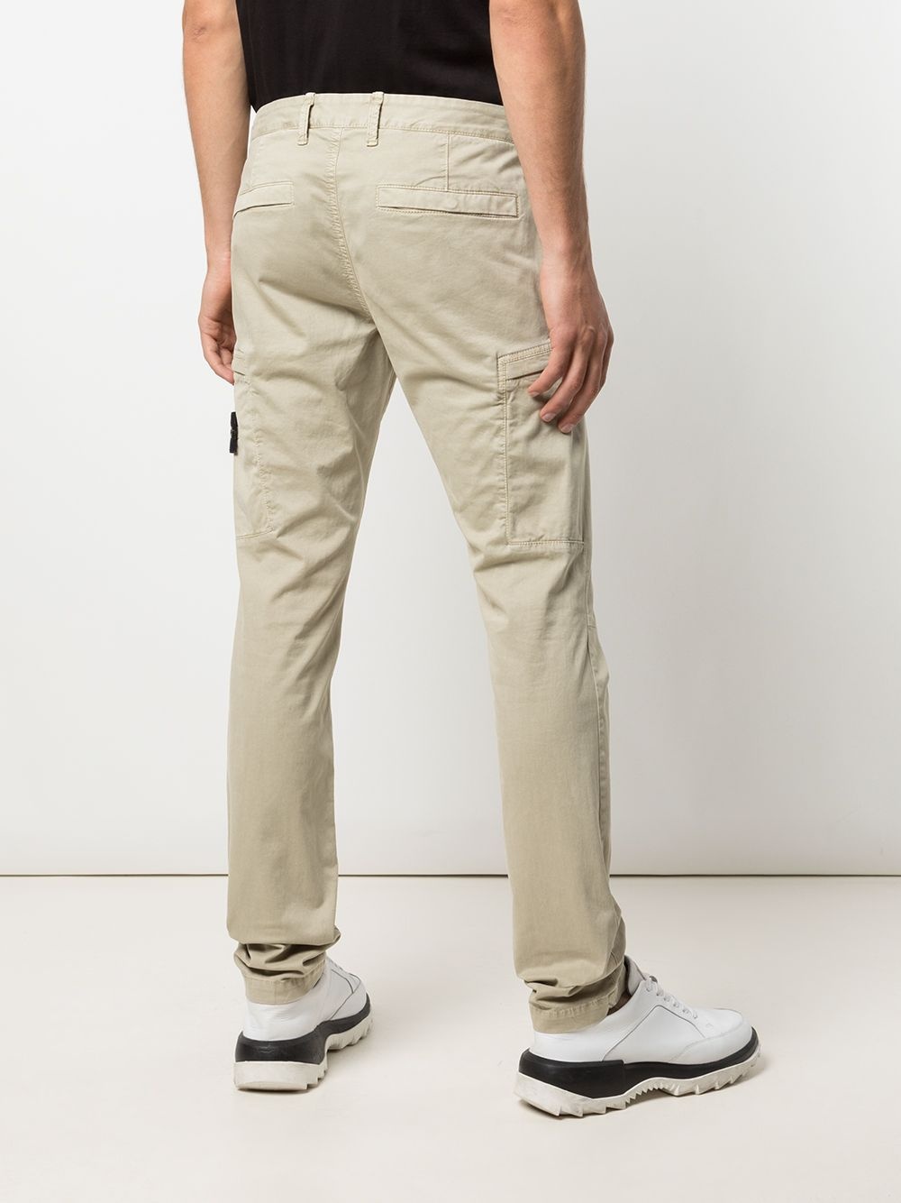 logo patch cargo trousers - 4