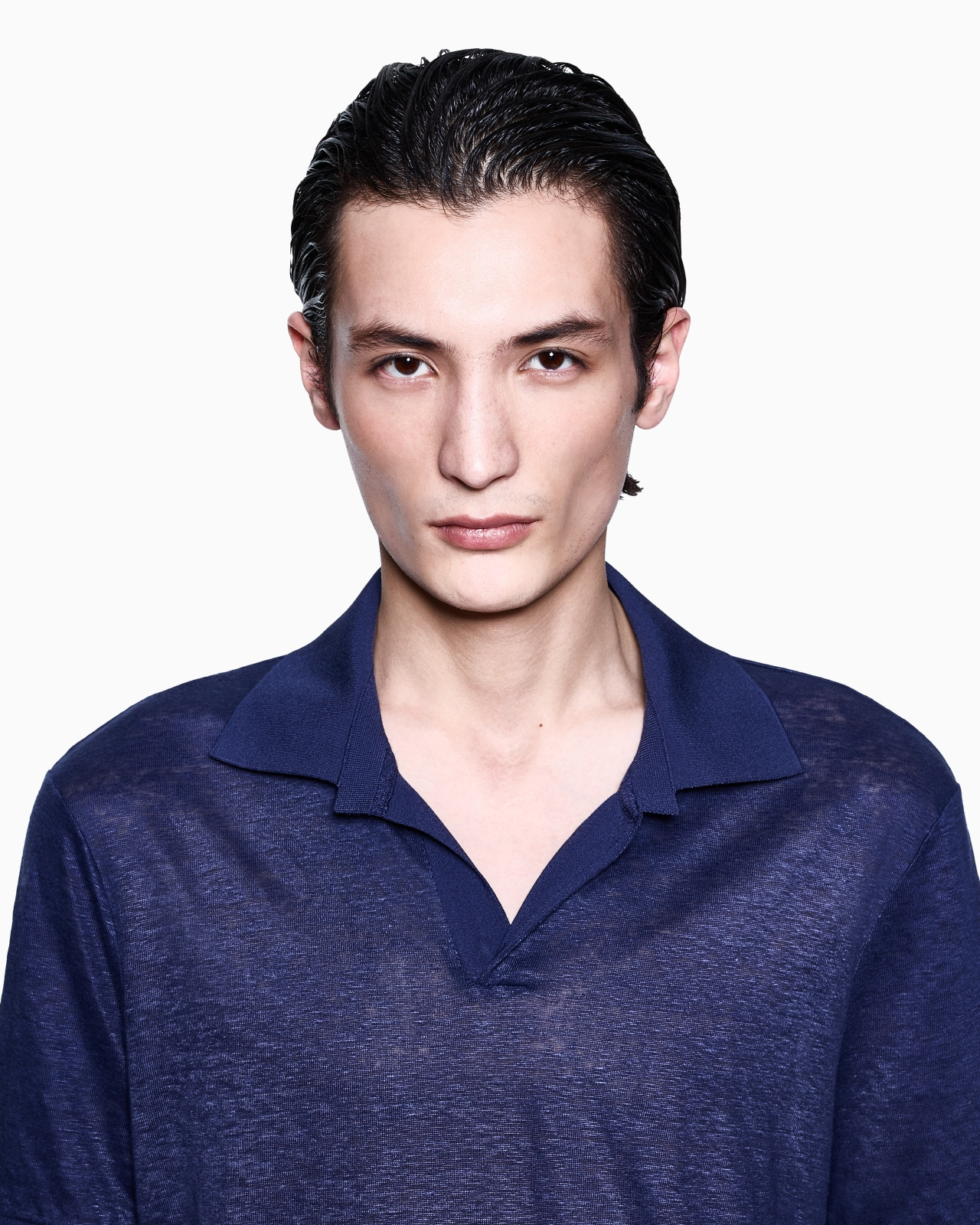 SHORT-SLEEVED POLO SHIRT IN LINEN JERSEY - 5