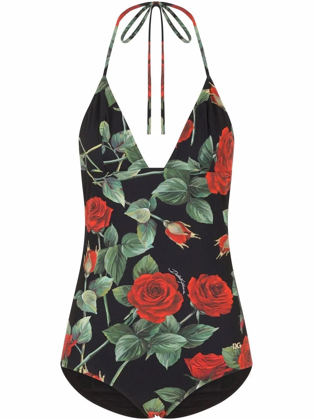 rose-print swimsuit - 1