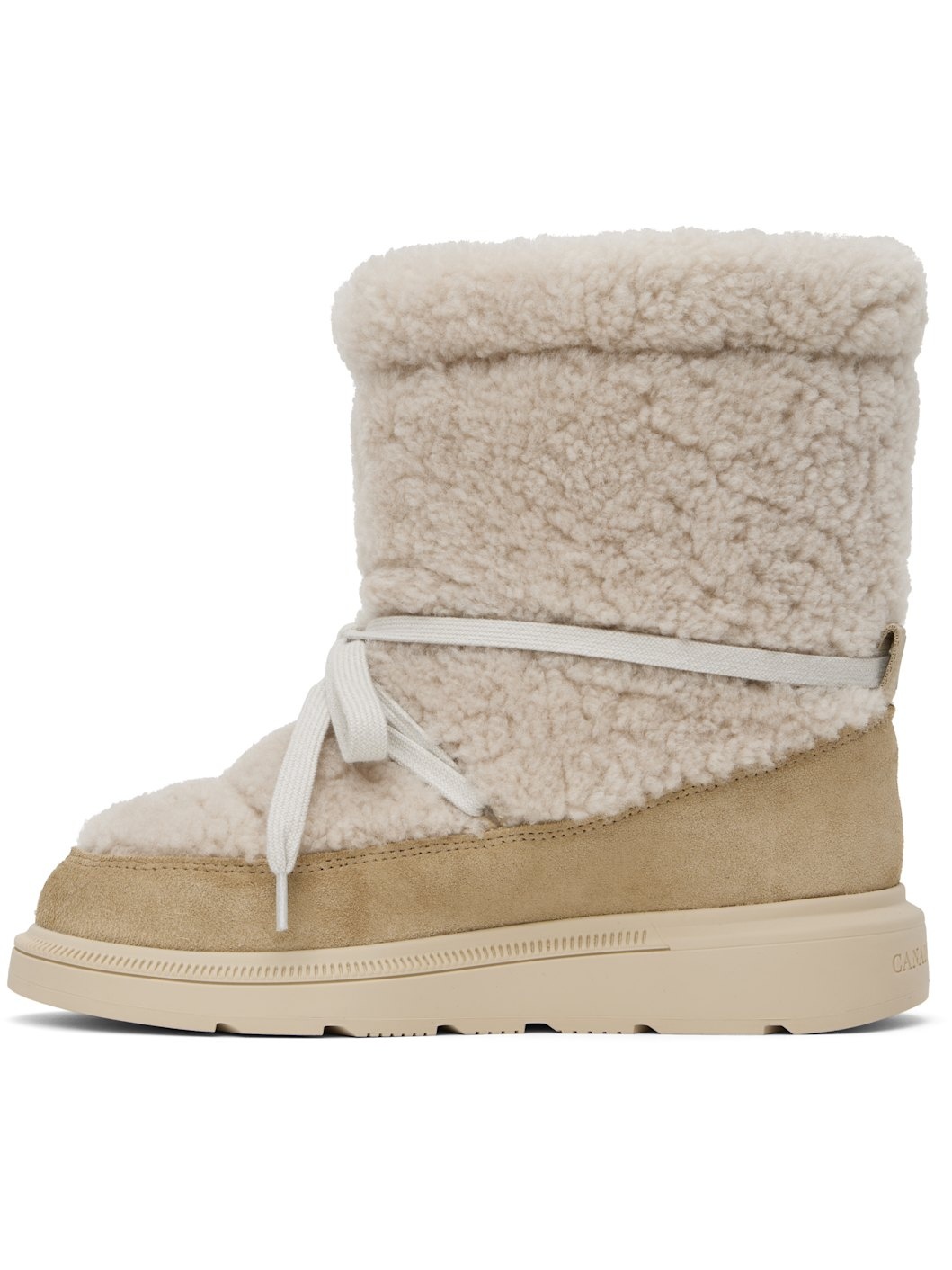 Beige Demma Shearling Puffer Boots - 3