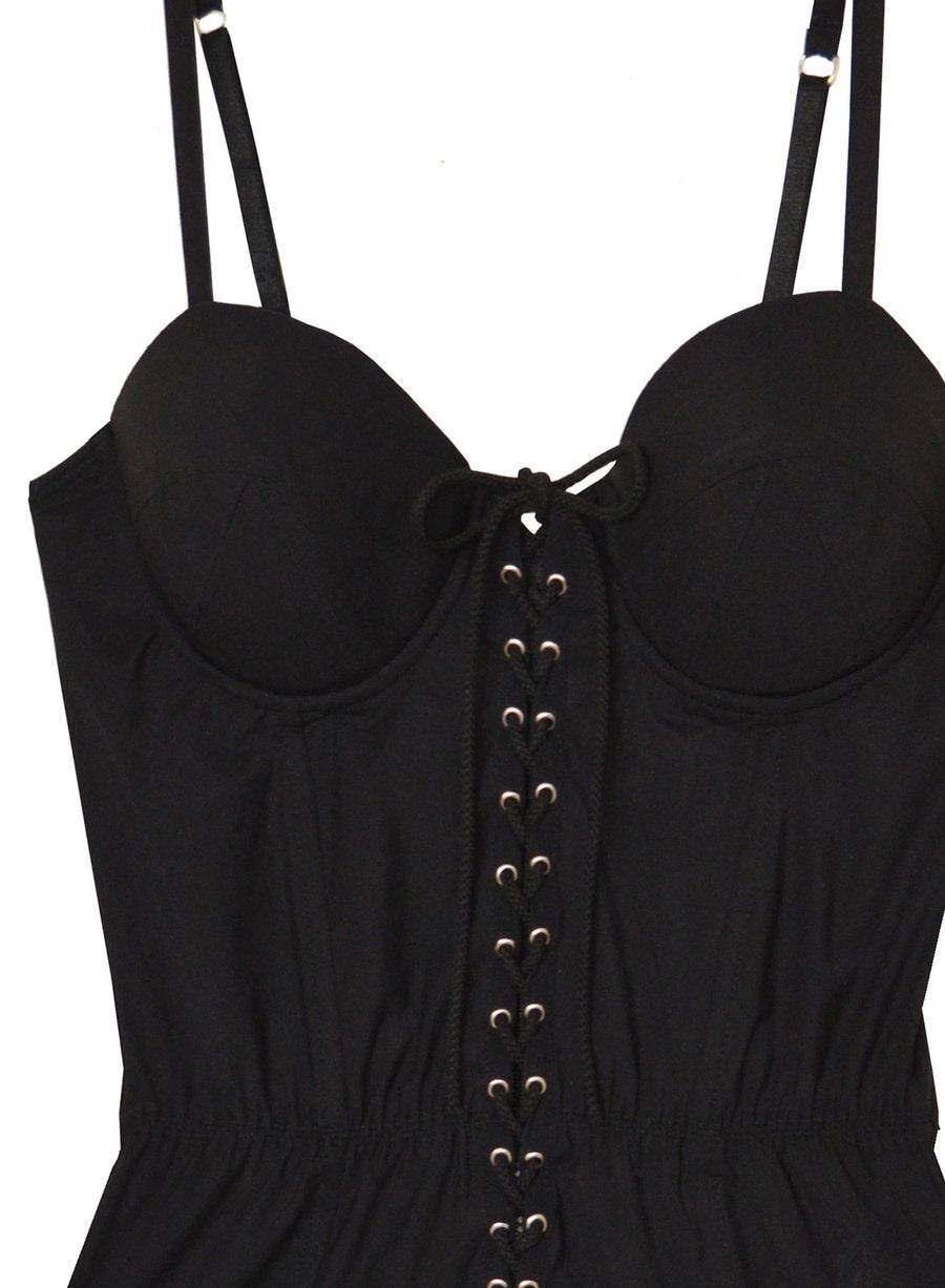 High Leg Lacing Bullet One Piece - 9