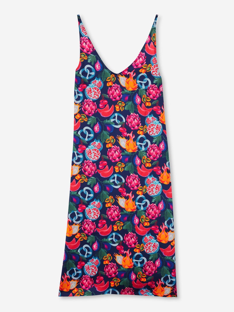 Women's Chemise Brindisi 78 Silk Satin Navy - 1