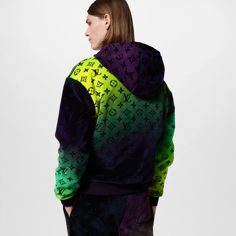 Monogram  Zipped Velvet Hoodie 4