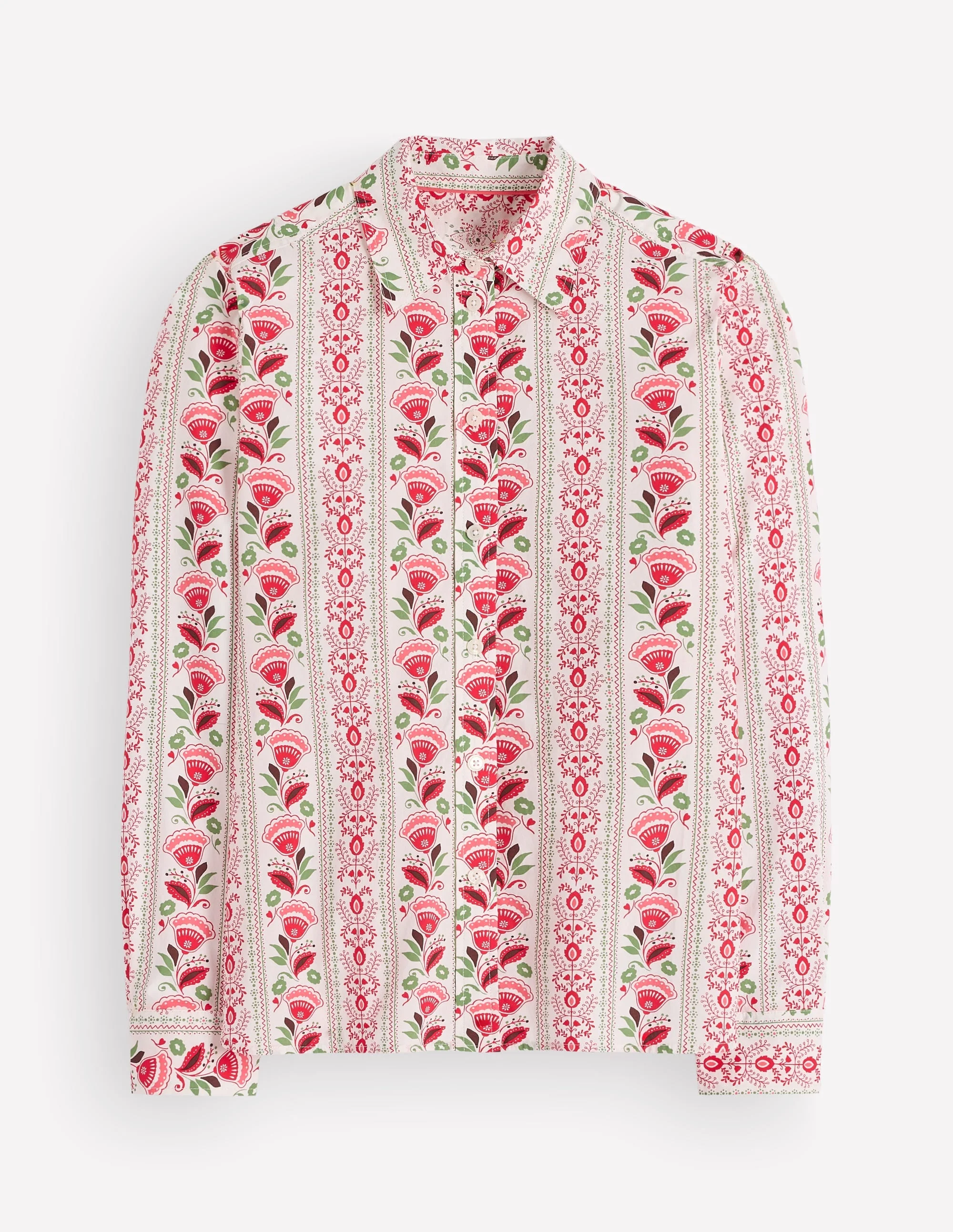 The New Sienna Cotton Shirt-Ivory, Petal Trail - 1