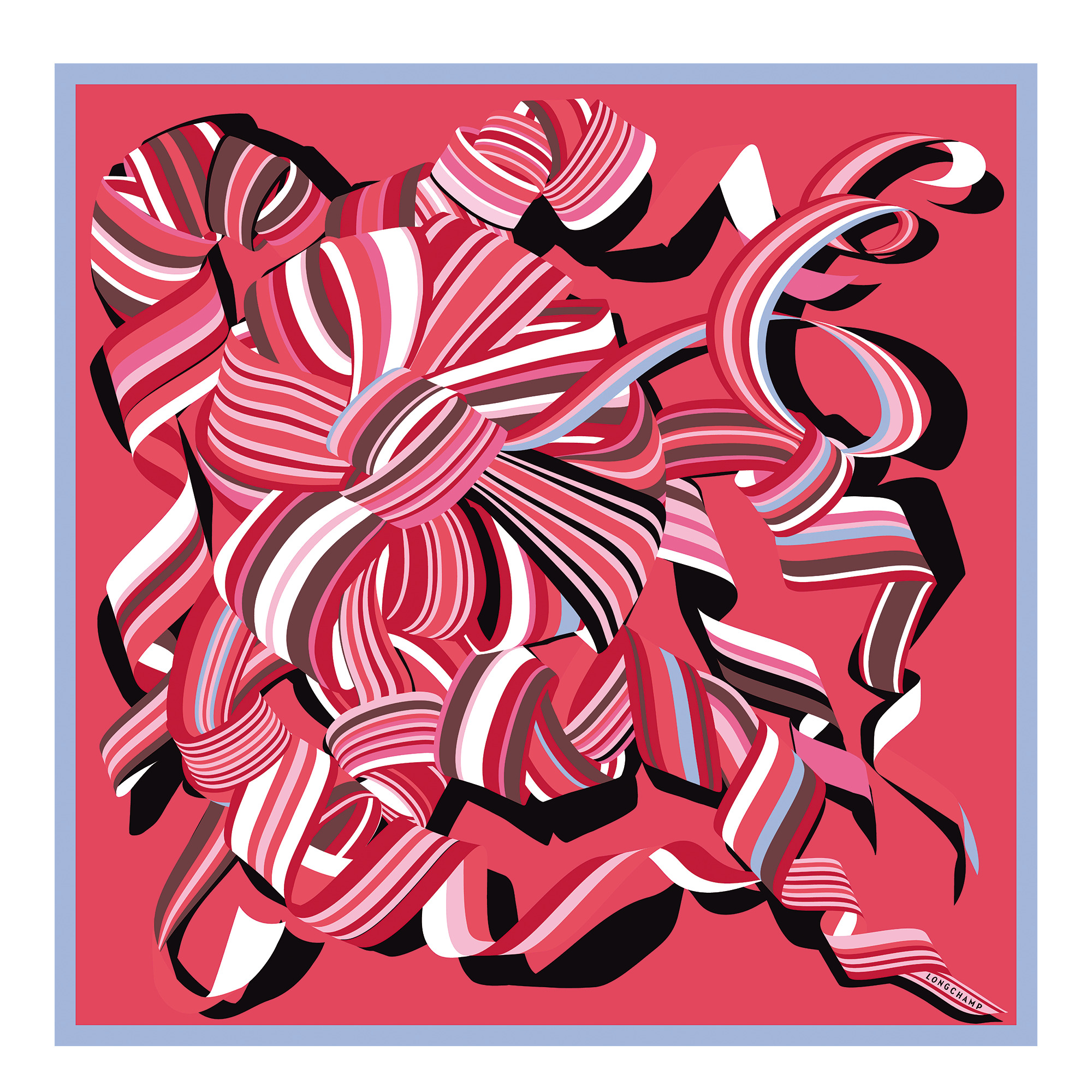 Cocarde Longchamp Silk scarf 70 Red - OTHER - 1