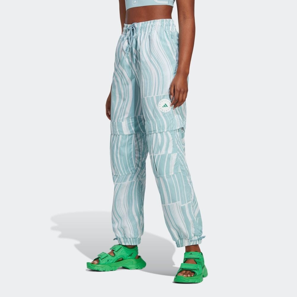 (WMNS) adidas By Stella McCartney Truecasuals Printed Track Pants 'Blue White' HT1103 - 4