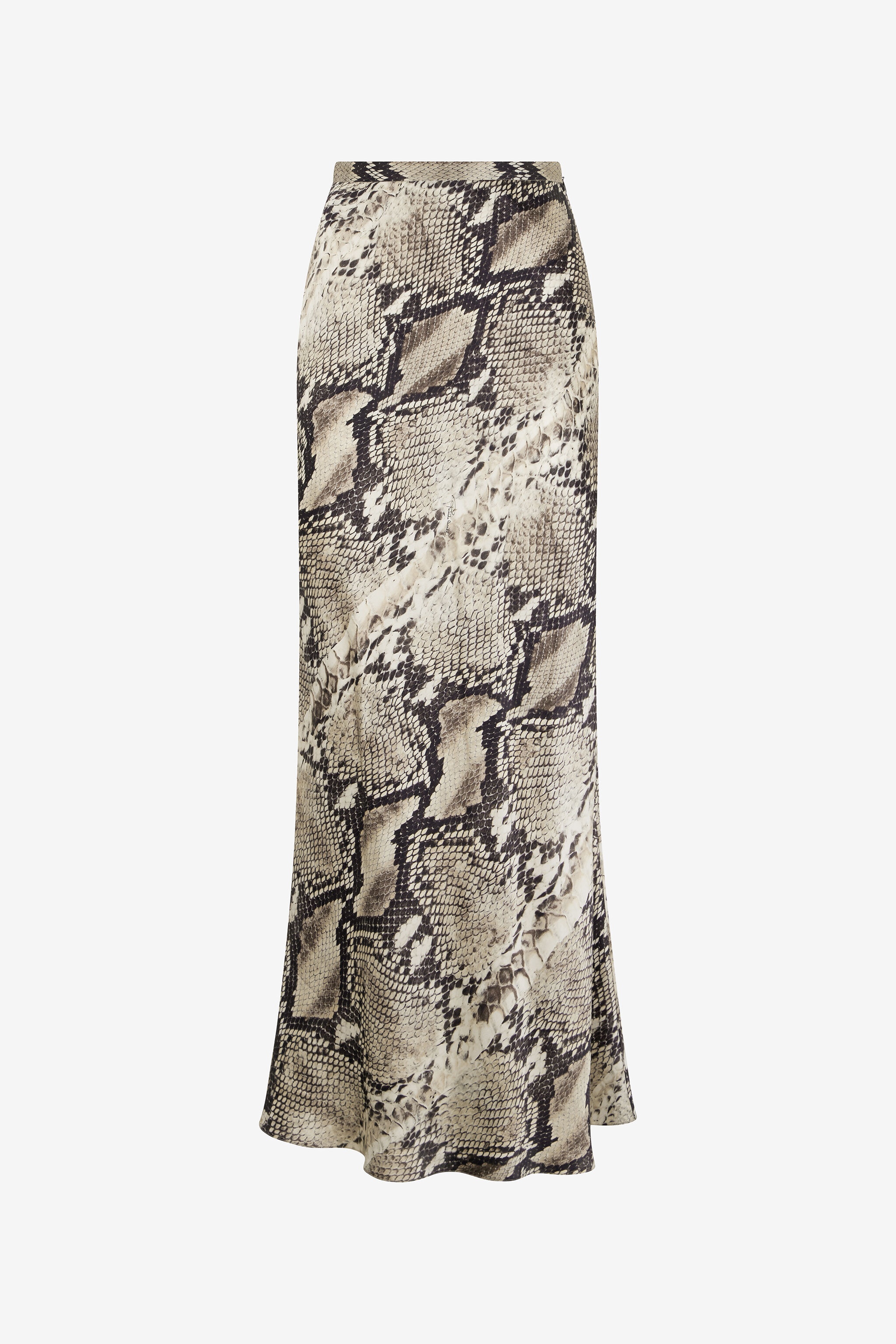 Long Silk Skirt with Python Print - 1
