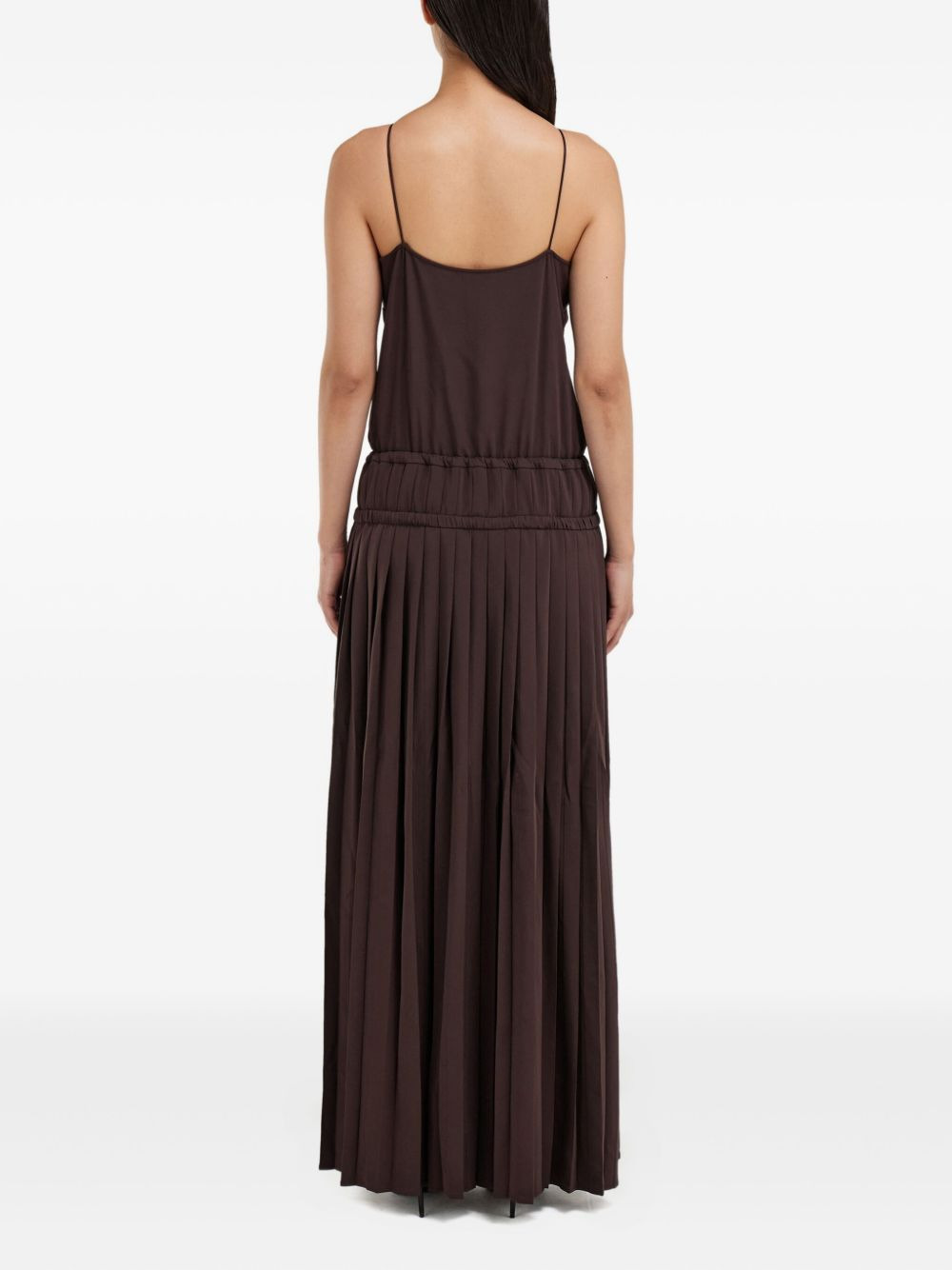 pleated V-neck maxi dress - 3