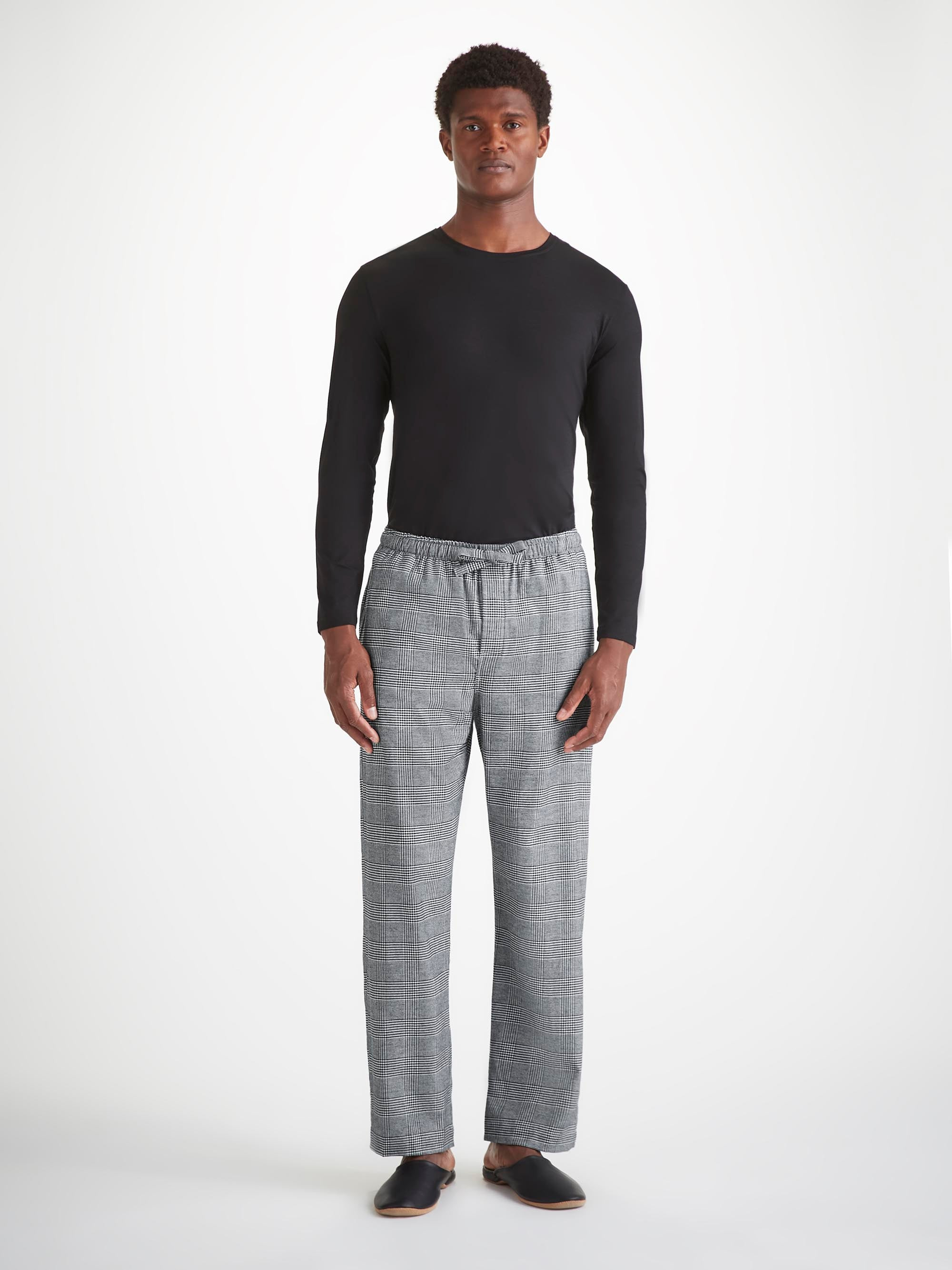 Men's Lounge Pants Kelburn 42 Brushed Cotton Black - 3