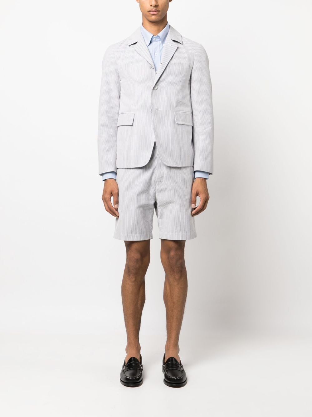 stripe-pattern tailored shorts - 2