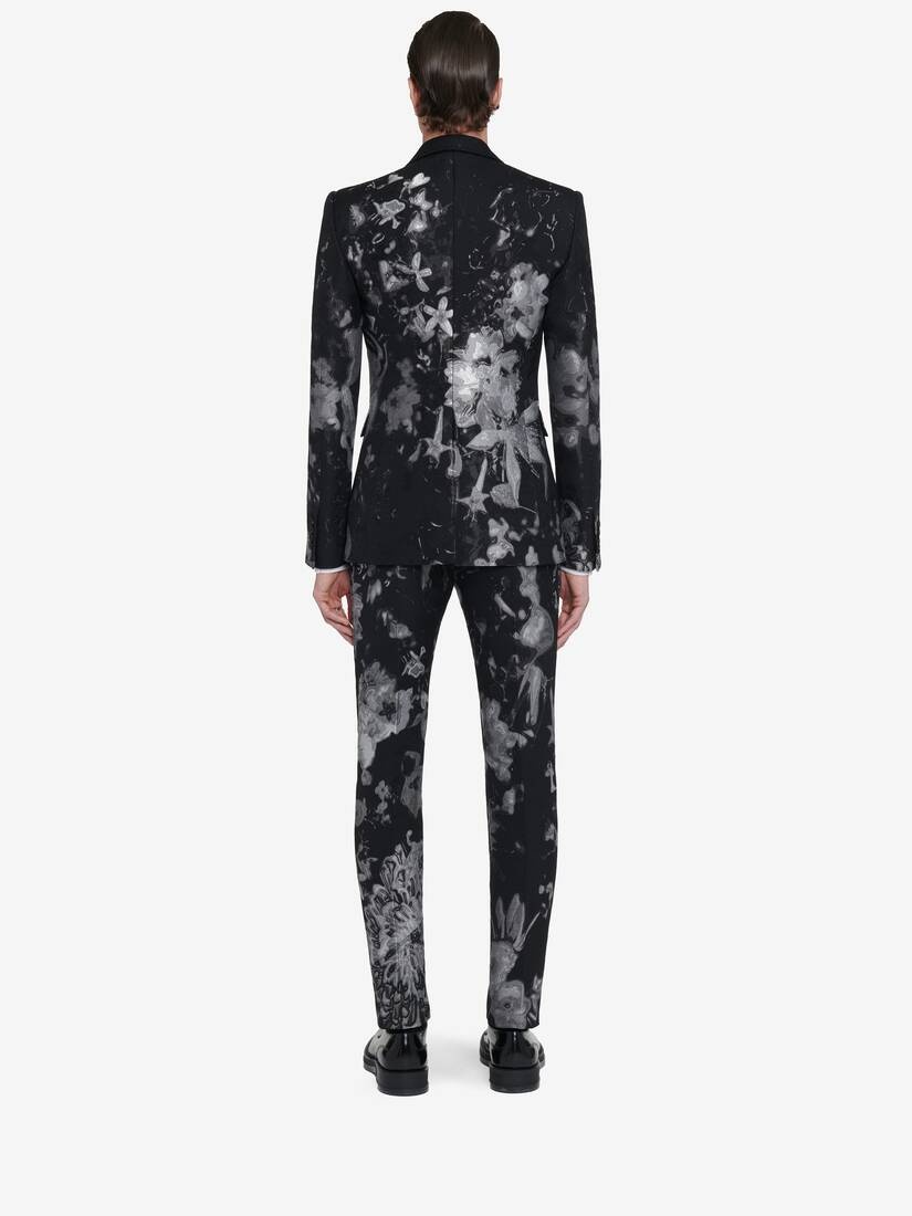 Men's Wax Flower Single-breasted Jacket in Black/silver - 6