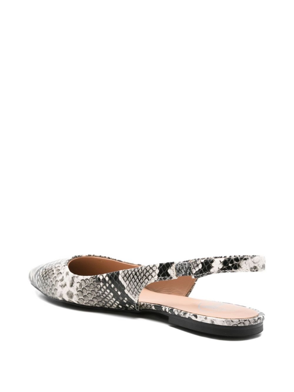 slingback snakeskin-effect ballet flats - 3
