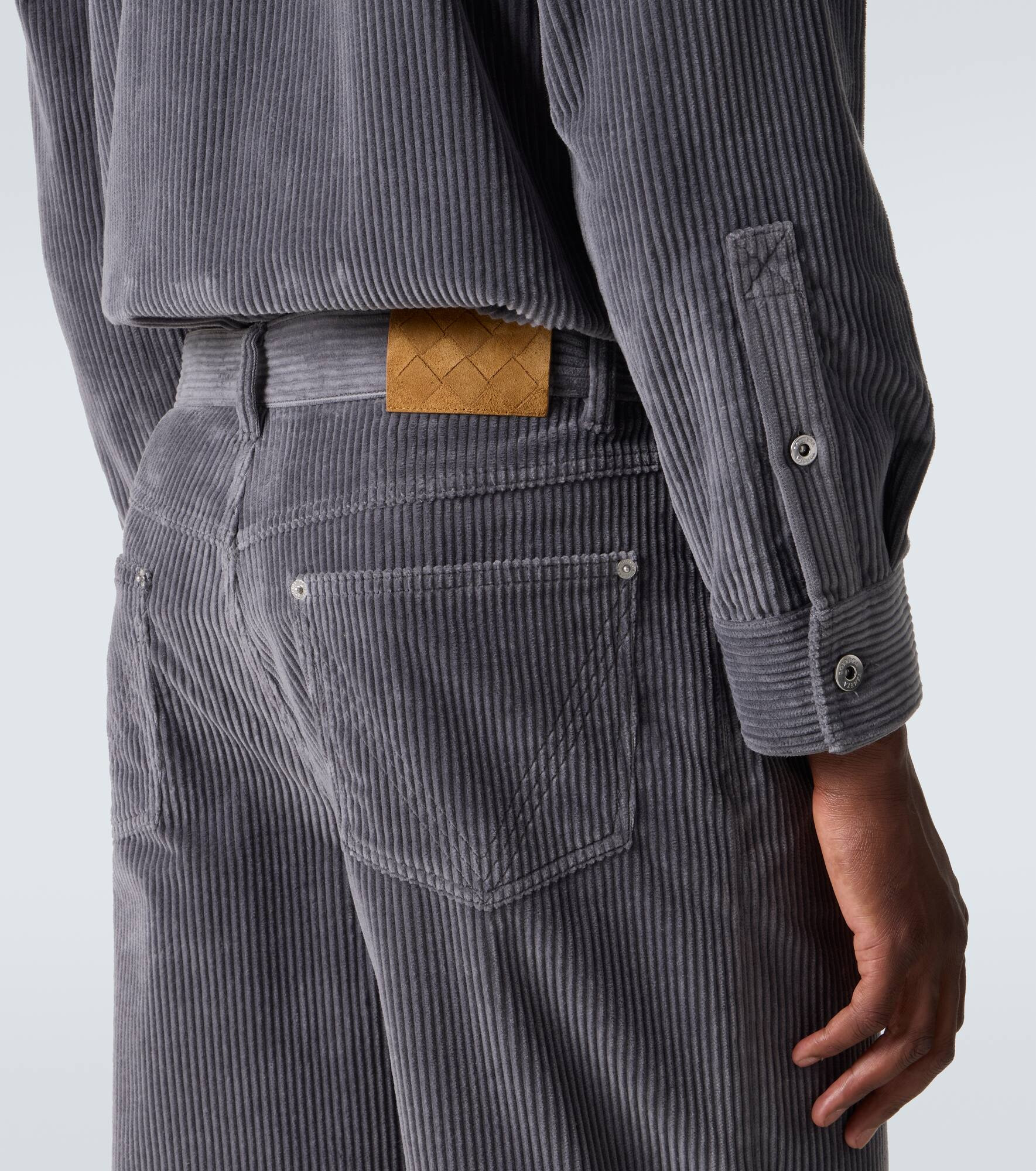 Matt cotton corduroy straight pants - 5