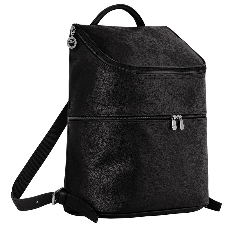 Longchamp Le Foulonné Backpack Black - Leather outlook