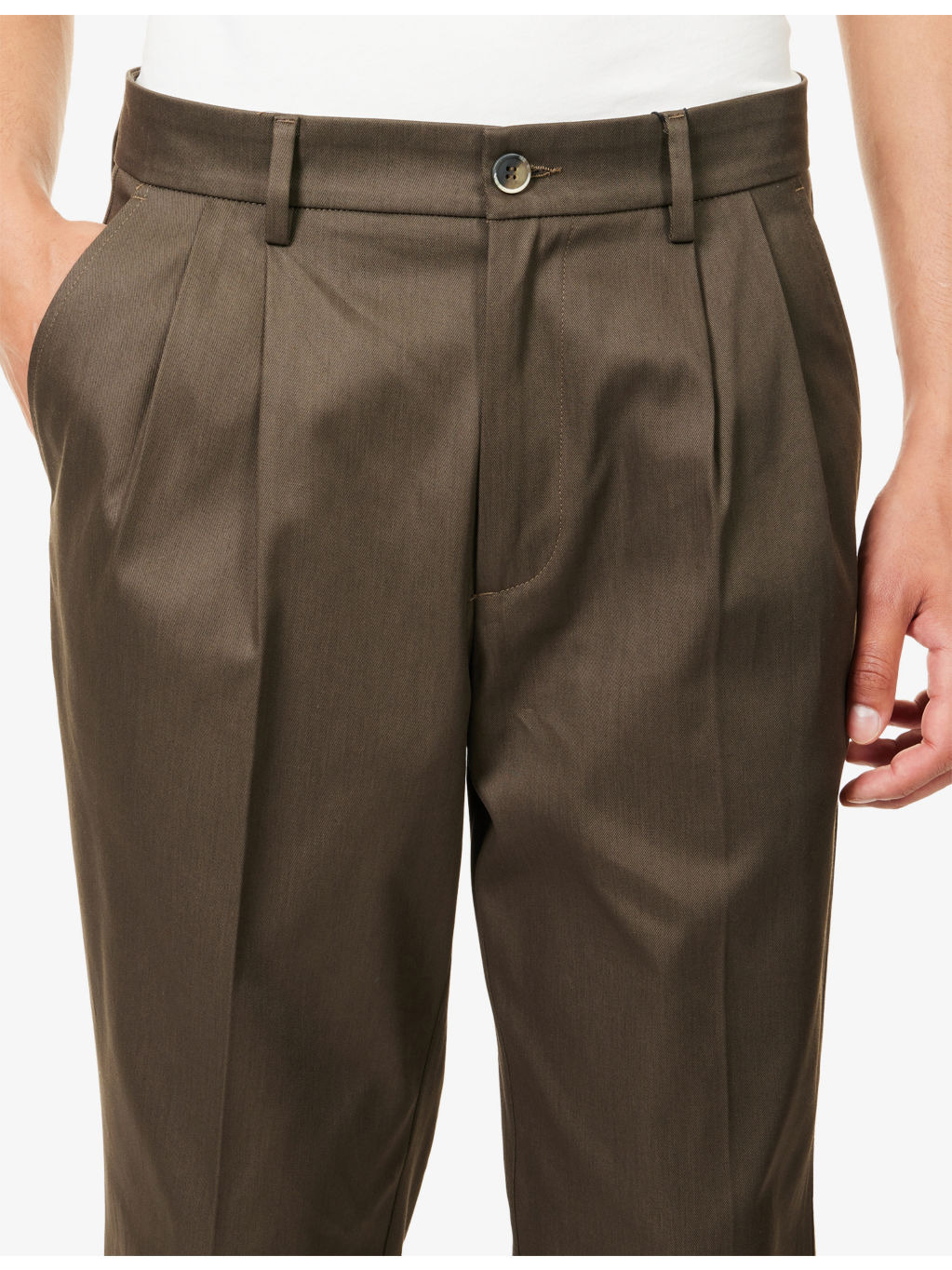 Nerio Pleated Cotton Trousers - 5