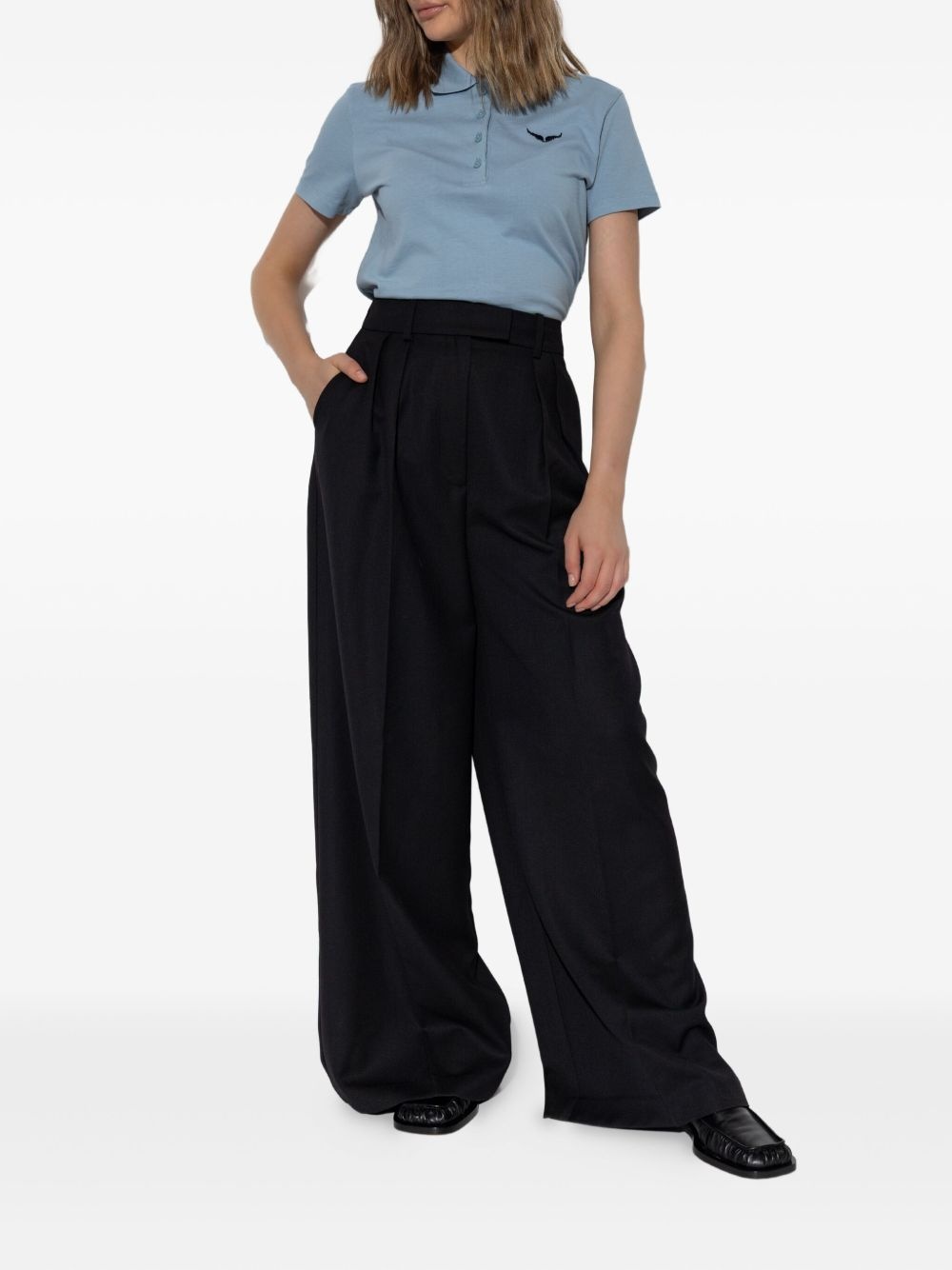 embroidered-logo polo top - 2