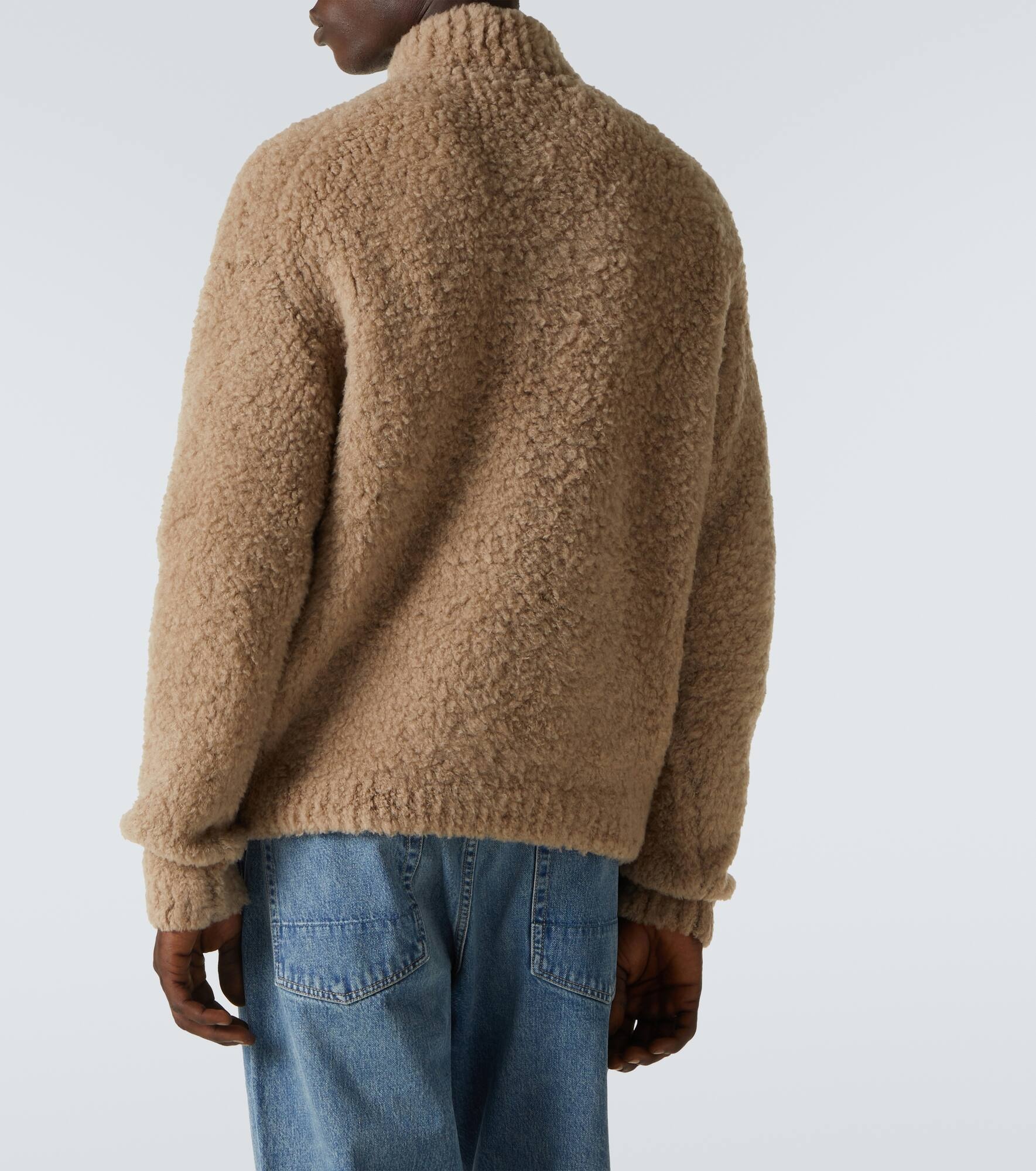 Wool-blend bouclé half-zip sweater - 4