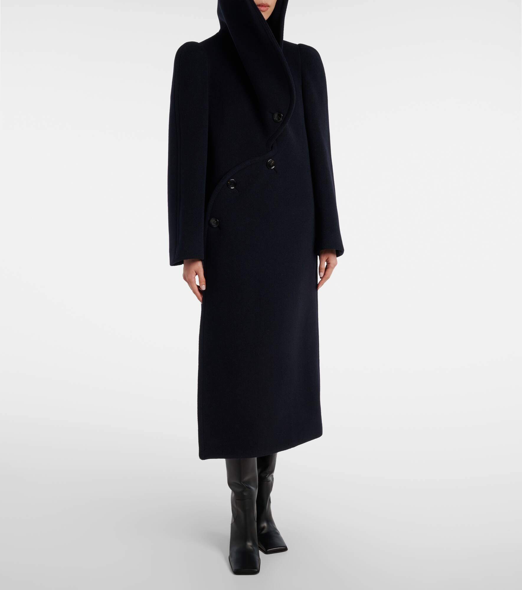 Asymmetric wool coat - 2