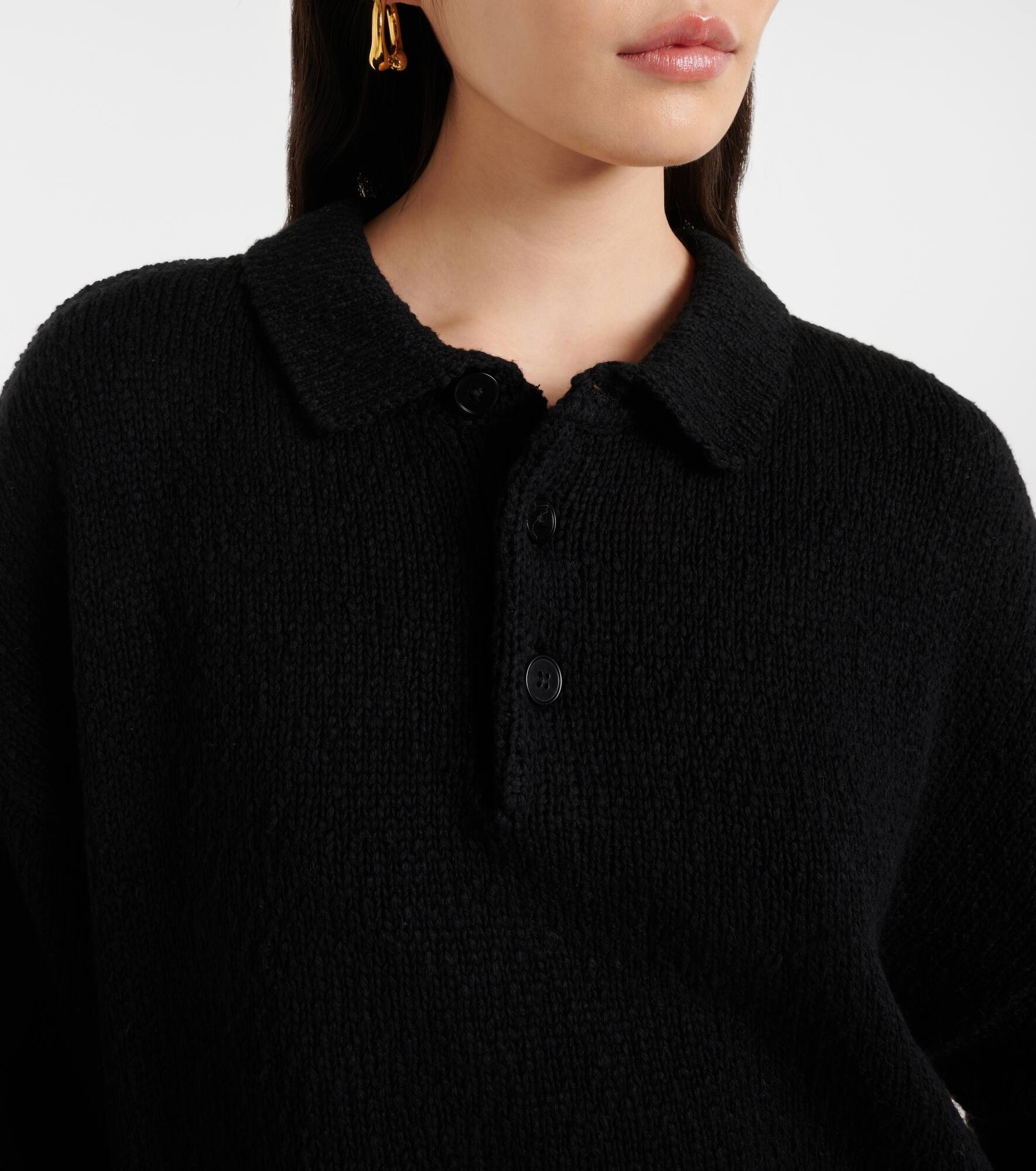 Oversized cotton polo sweater - 4