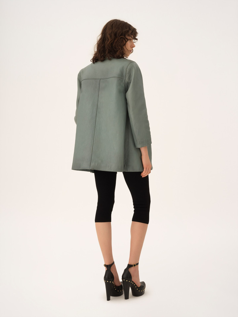 SINGLE-BREASTED LONG JACKET IN LEATHER 4