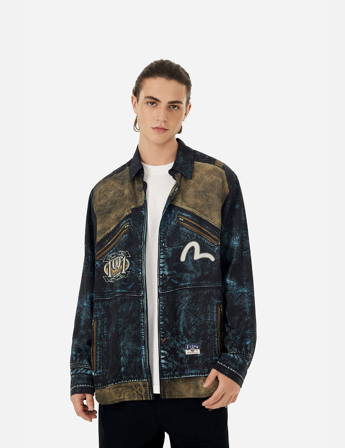 Replicate Biker Print Relax Fit Long-Sleeve Shirt - 4