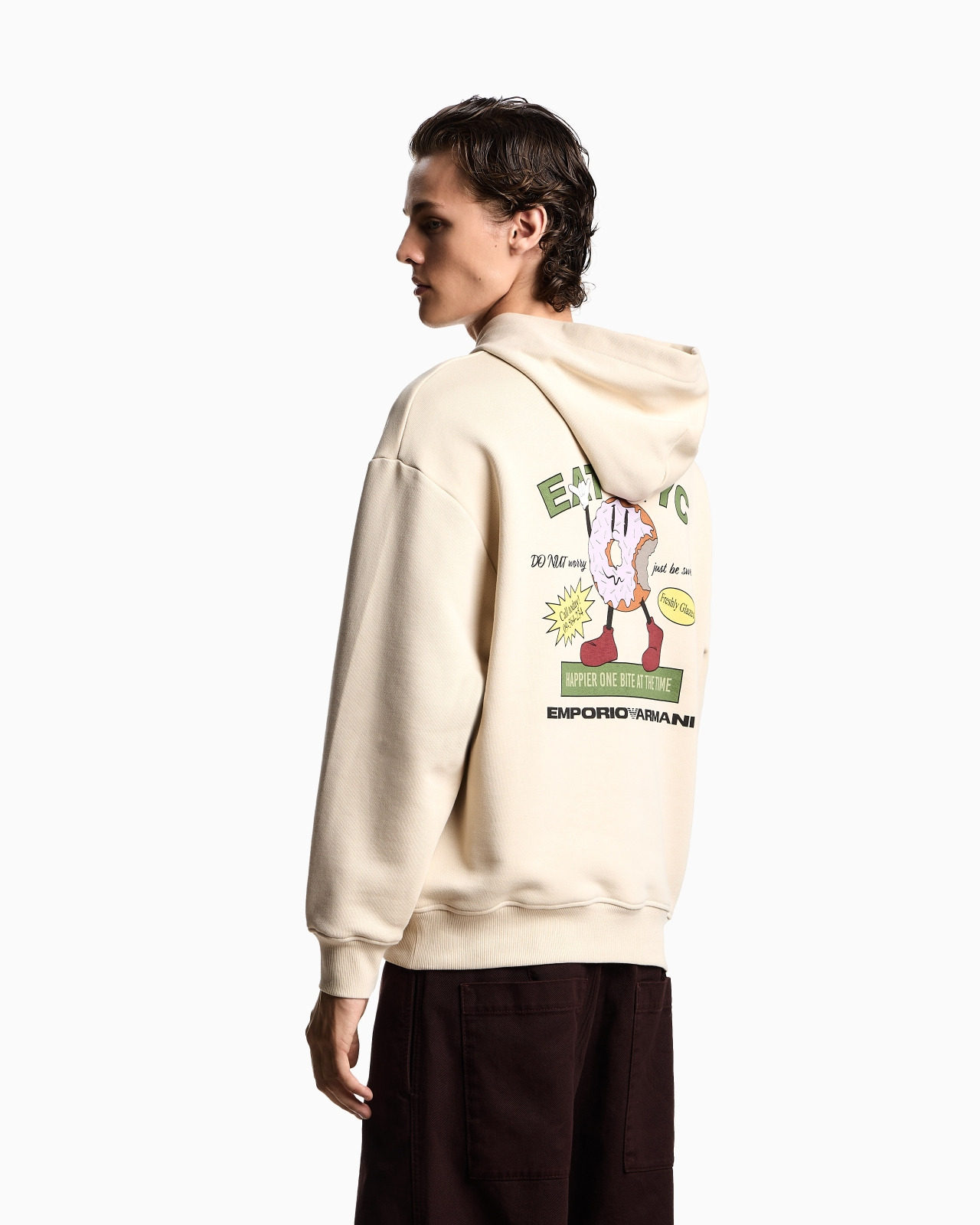 NEW YORK CAPSULE COLLECTION EAT NYC PRINT JERSEY HOODED SWEATSHIRT - 3