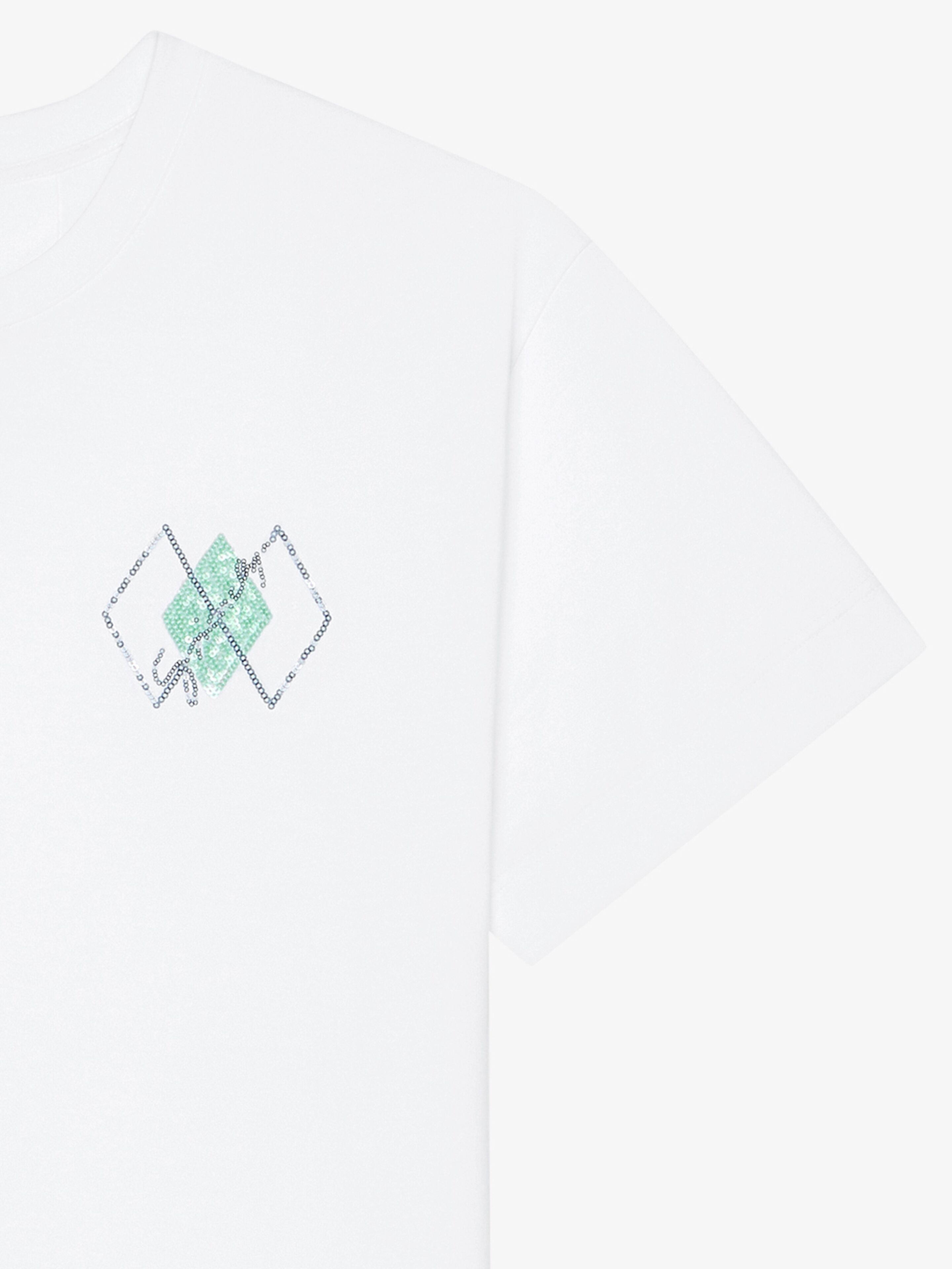 T-SHIRT IN COTTON WITH SEQUINS ARGYLE PATTERN - 2